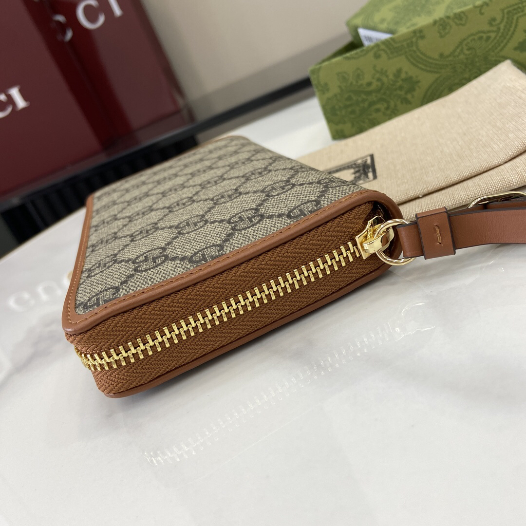 GUCCI エンブレム シリーズ 821803 クラシック ラウンドファスナー ロングウォレット ブラック