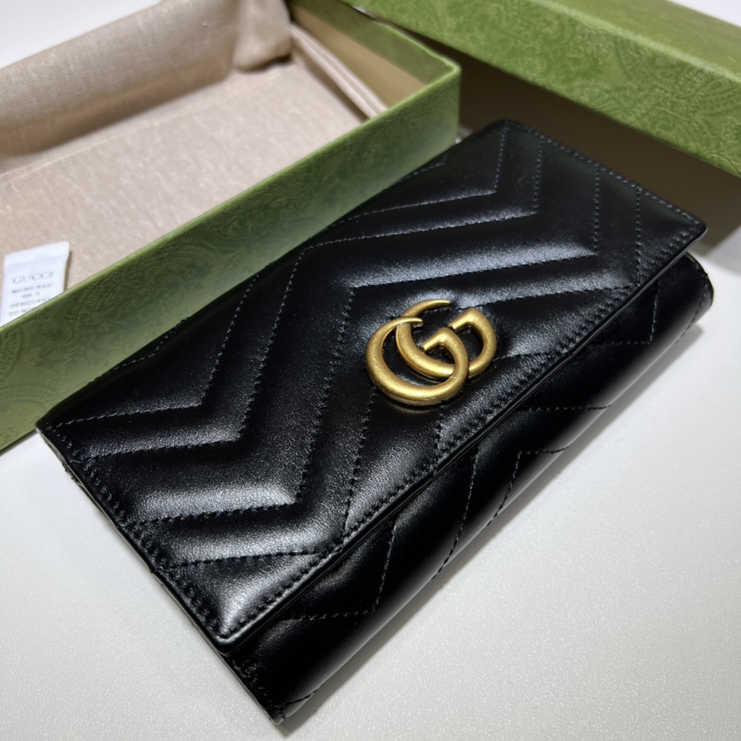 GUCCI グッチ 443436 クラシックブラック レディース長財布
