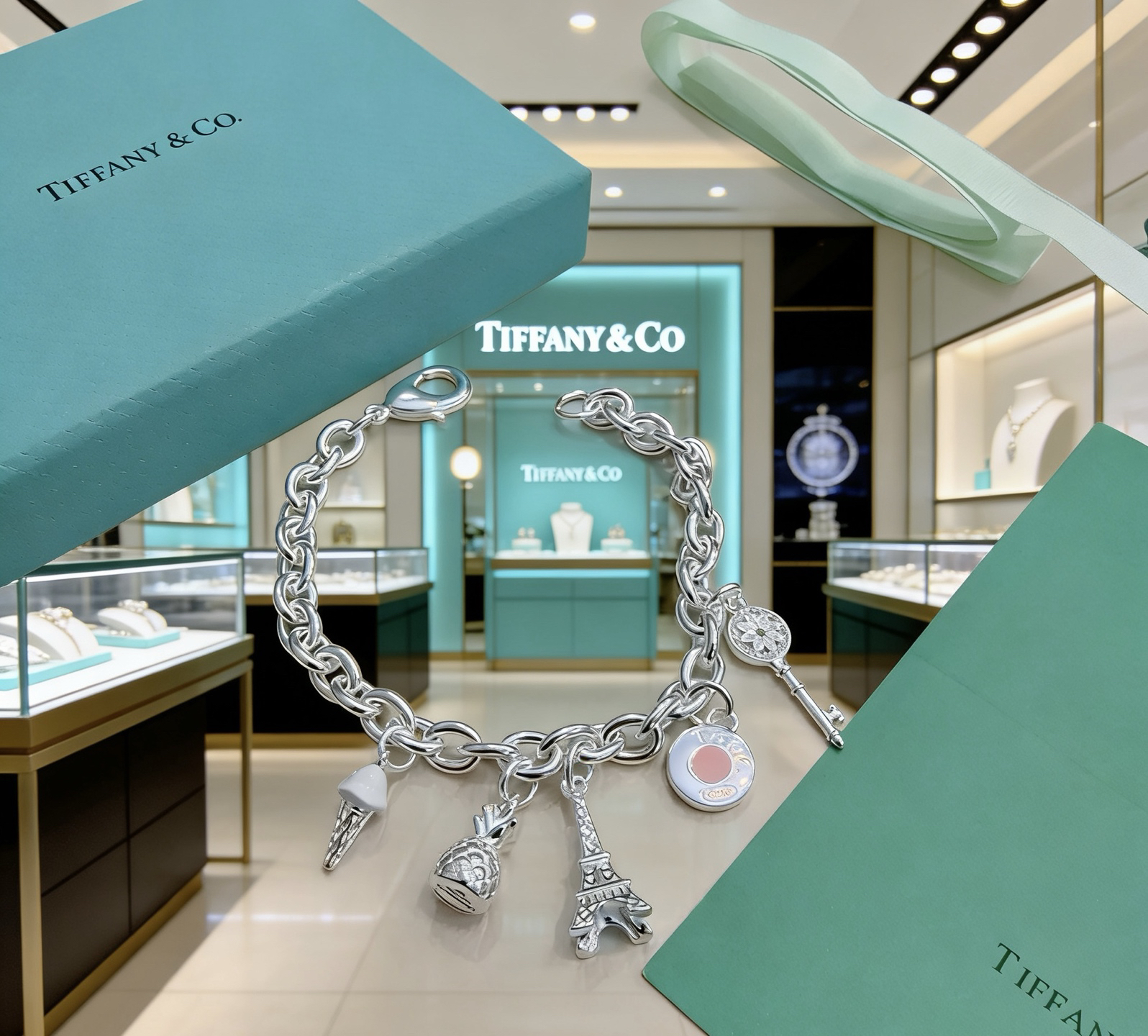 ティファニー TIFFANY & Co. シルバー スター同着 カップル ブレスレット 代金引換可
