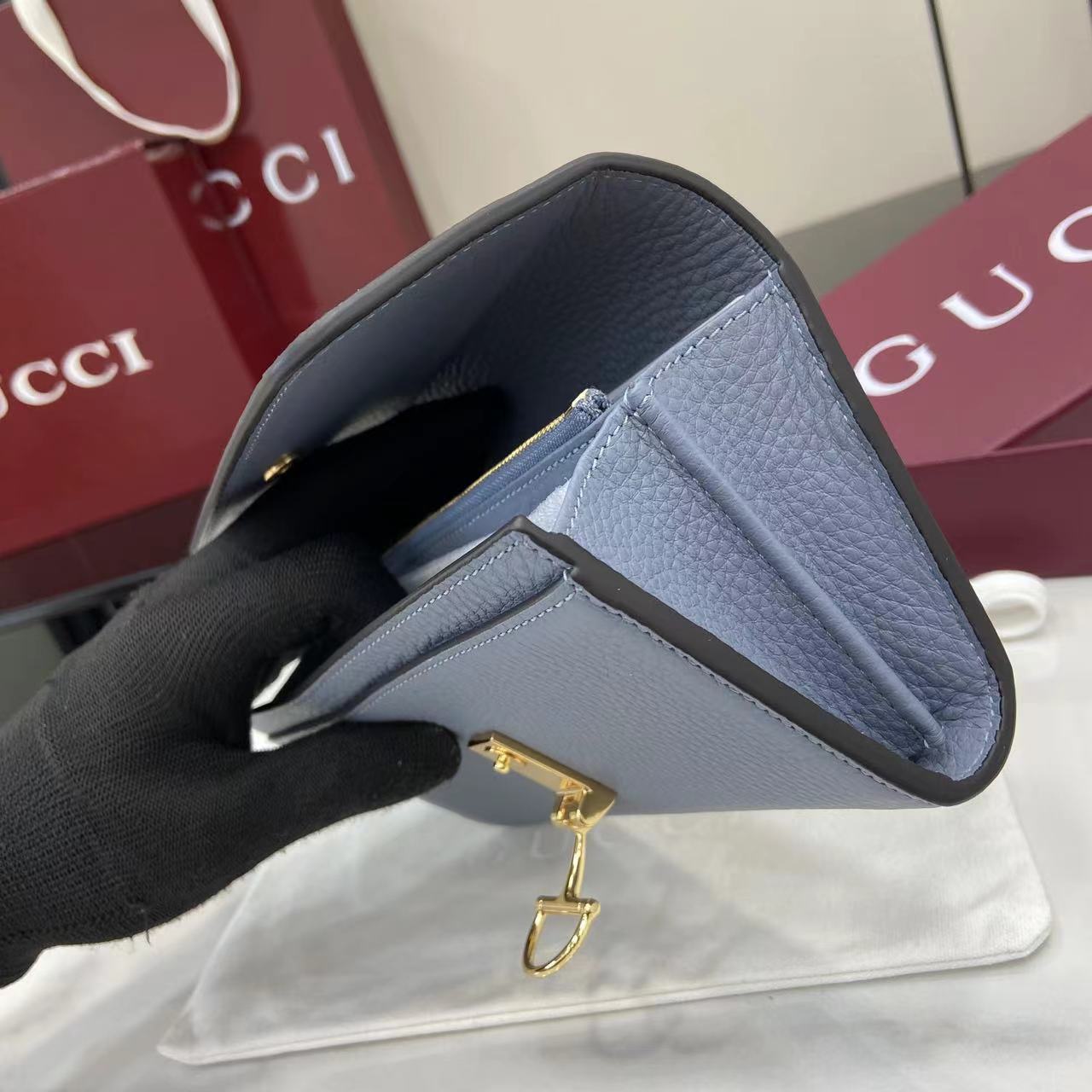 GUCCI グッチ ソフトビット コレクション 828147 ホワイト カーフスキン レディース長財布