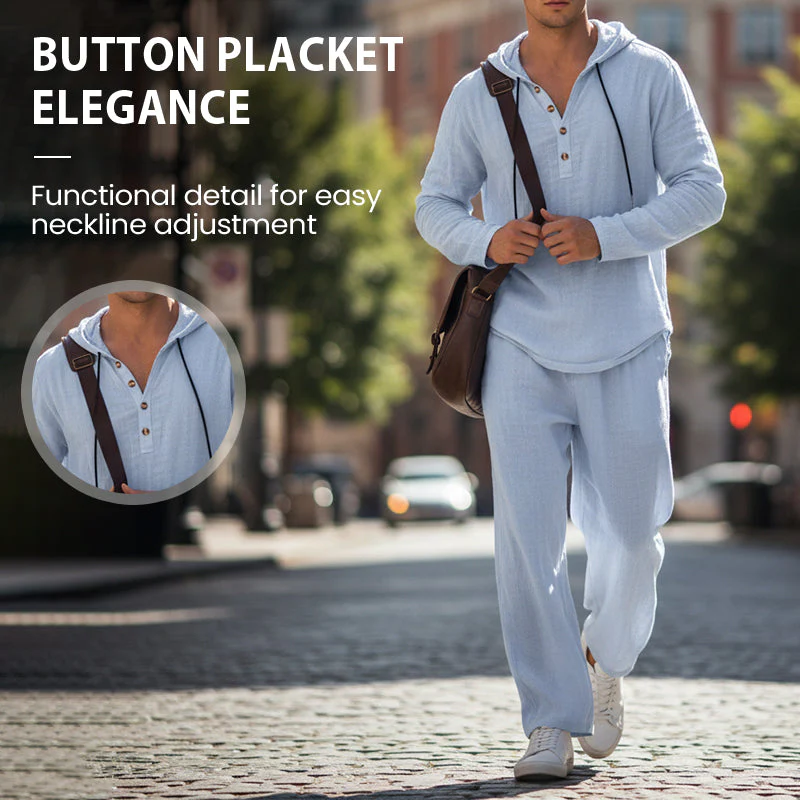 🔥Men's Hooded Casual Loose Top & Pants 2-Piece Set