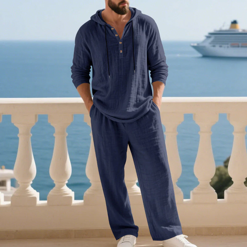 🔥Men's Hooded Casual Loose Top & Pants 2-Piece Set