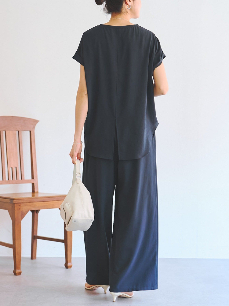 "【リネンワイドパンツ 夏用薄手】  リネン素材、ワイドシルエット、ハイウエストでスタイルアップ、ゆったり快適、綿麻混紡"