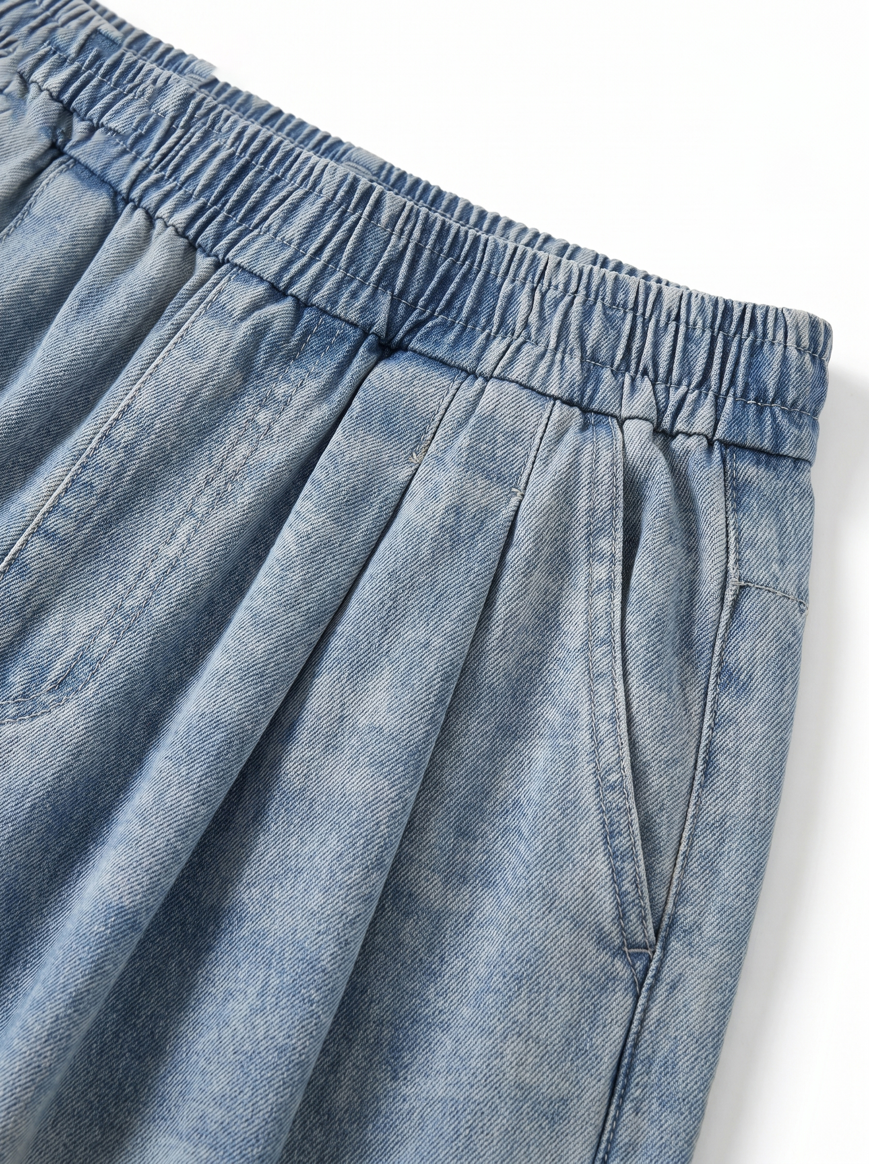 テンセル素材 ゆったりドレープデニムパンツ レディース