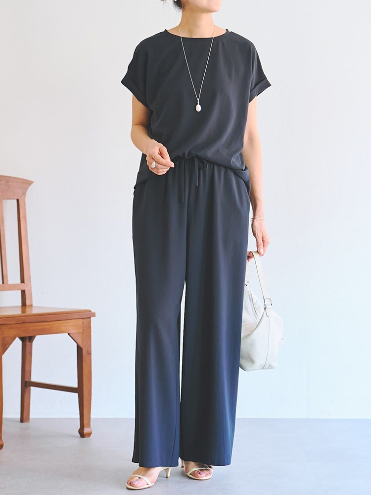 "【リネンワイドパンツ 夏用薄手】  リネン素材、ワイドシルエット、ハイウエストでスタイルアップ、ゆったり快適、綿麻混紡"