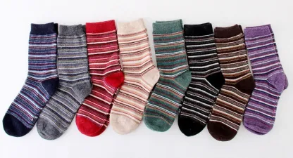 5 Pairs Womens Wool Cashmere Super Warm Soft Comfort Casual Solid Winter Socks