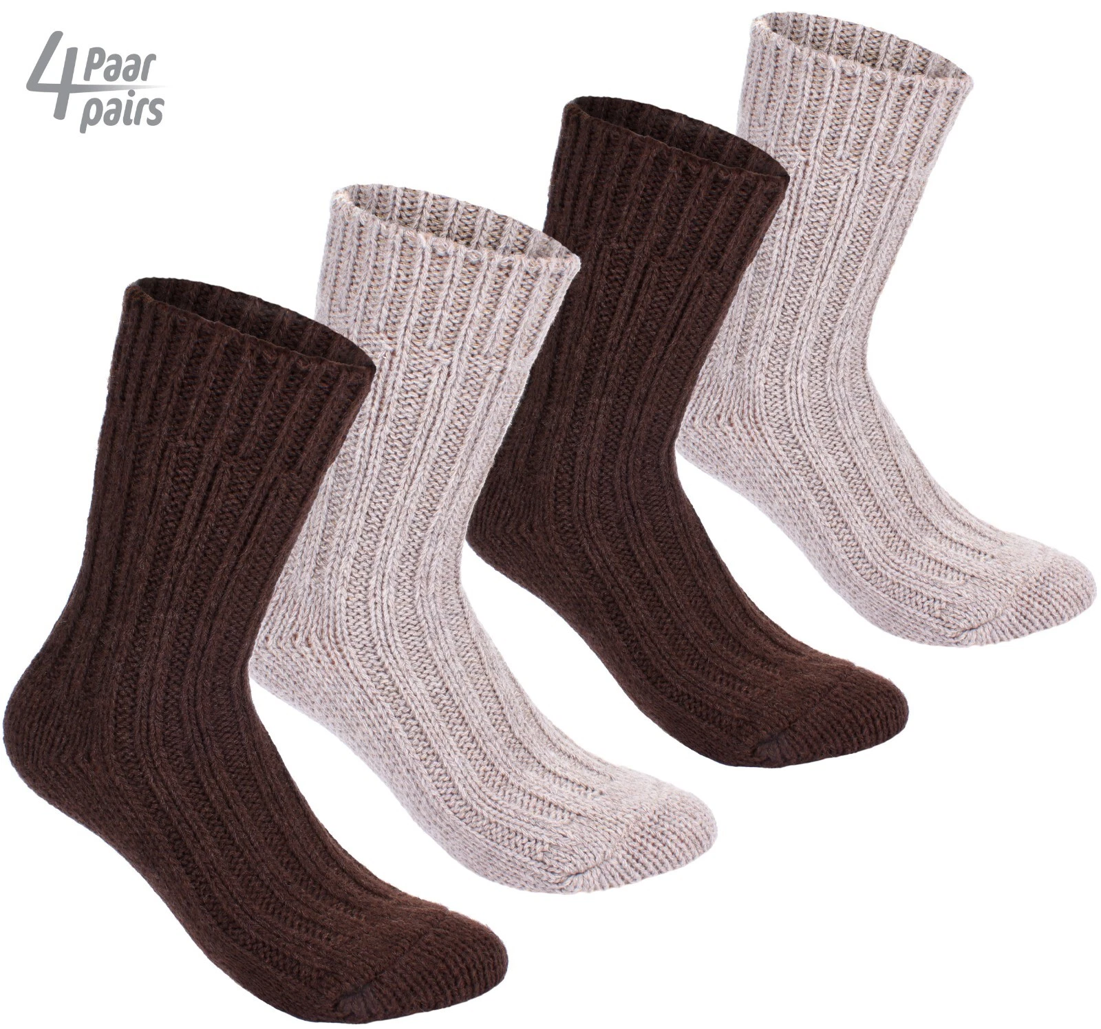 4 Pack Womens Mens Thick Warm Wool Cashmere Socks Solid Winter Autum