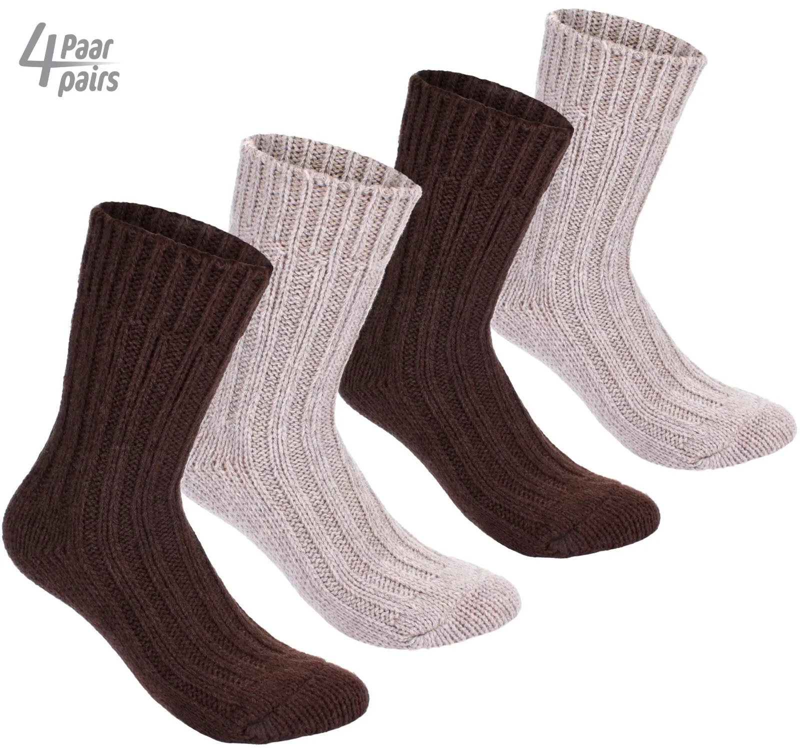 4 Pack Womens Mens Thick Warm Wool Cashmere Socks Solid Winter Autum