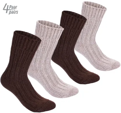 4 Pack Womens Mens Thick Warm Wool Cashmere Socks Solid Winter Autum