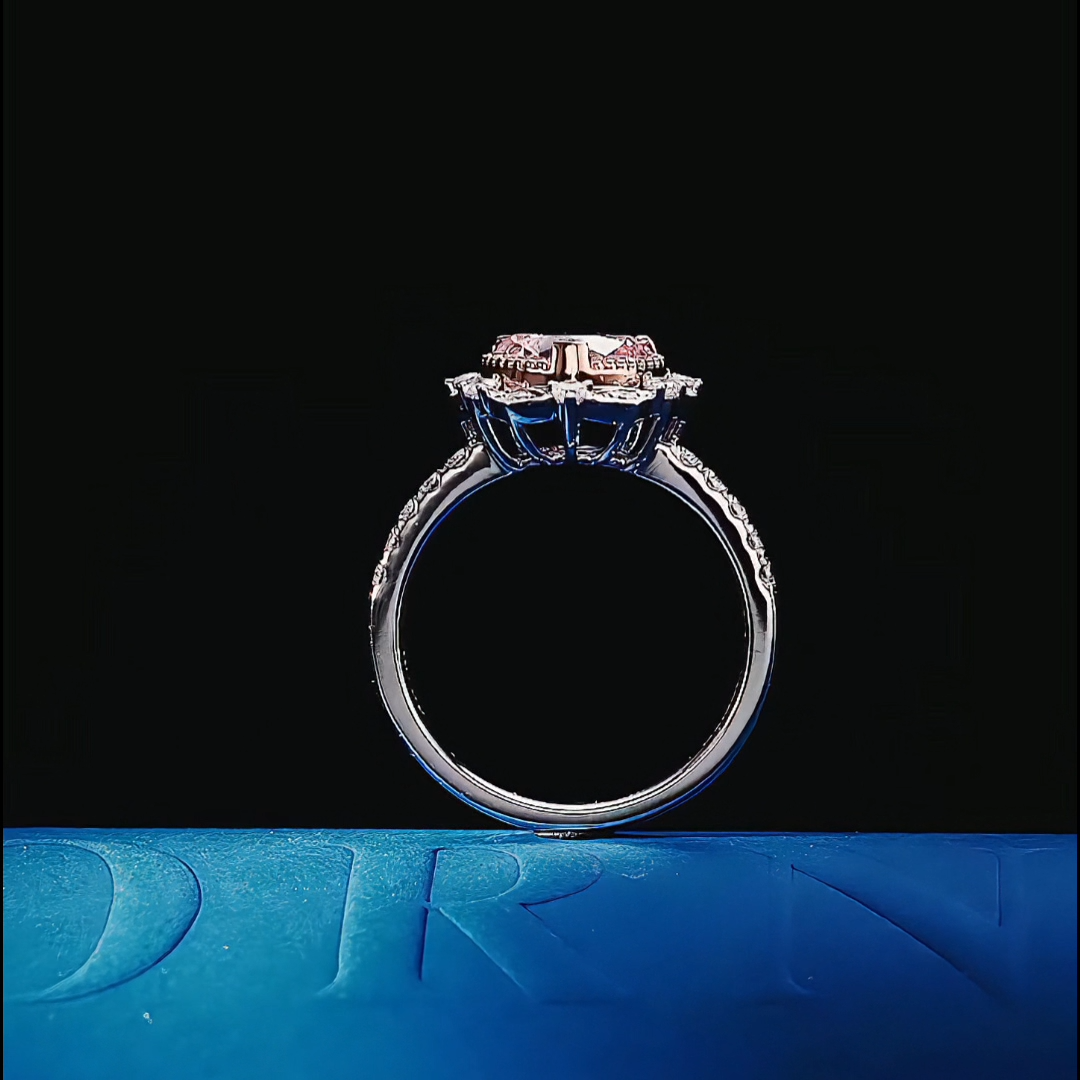 Luneria Sauvage — Pink Heart Diamond Vintage Halo Ring