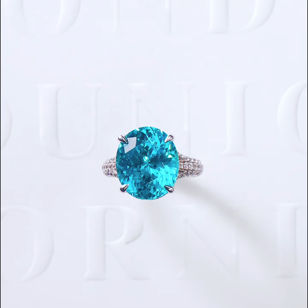 Luneria Rosa — Neon Blue-Green Paraiba Tourmaline Solitaire Ring