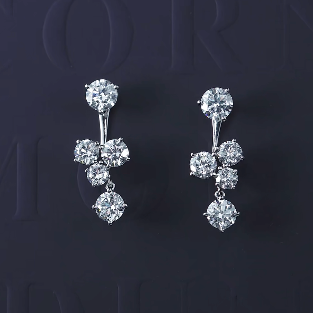 Diamond Cascade Drop Earrings