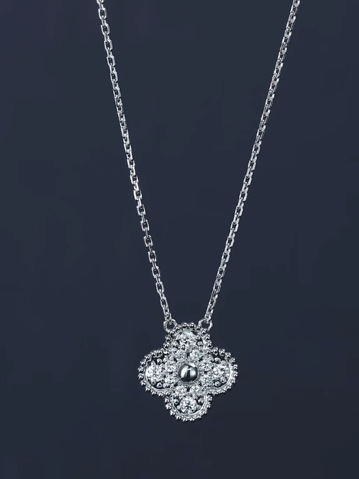 Luneria Trèfle — Diamond Clover Pavé Necklace