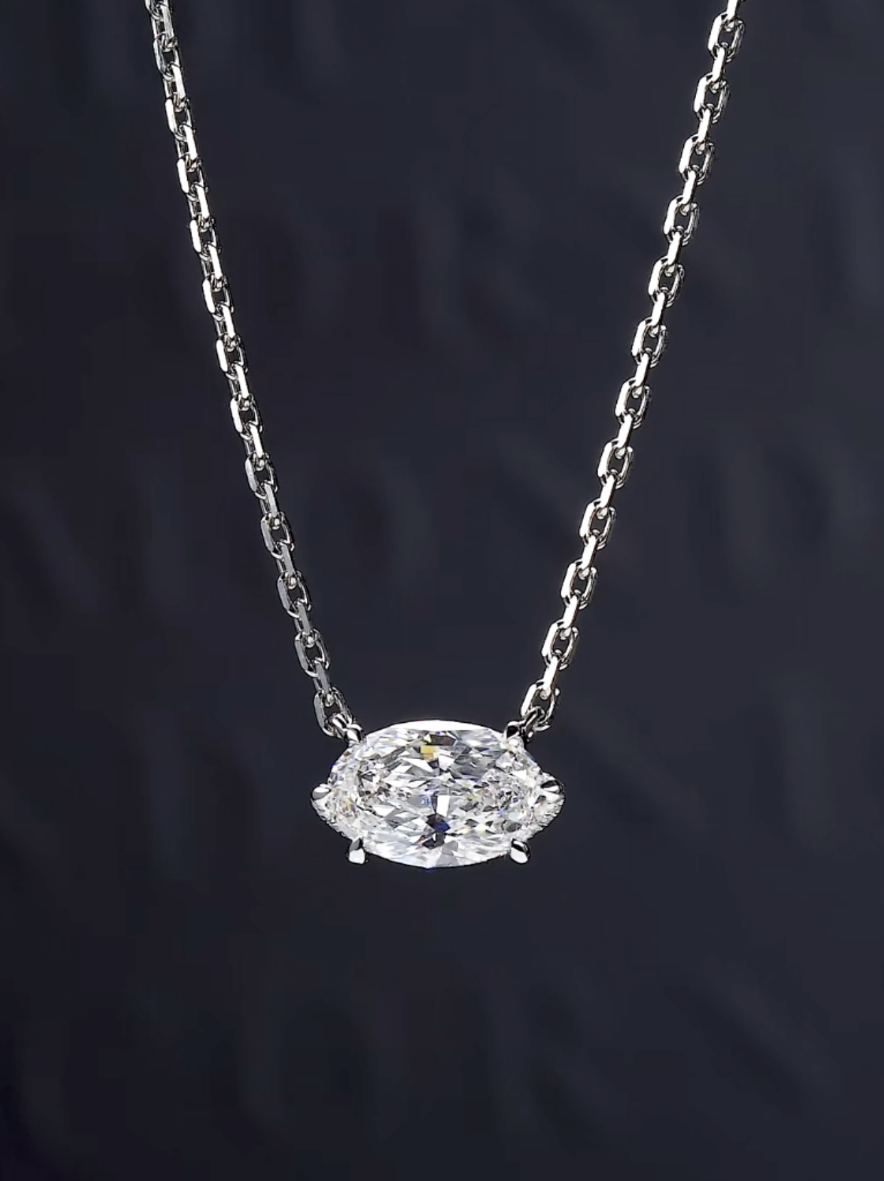 Luneria Axe — East-West Marquise Diamond Solitaire Necklace