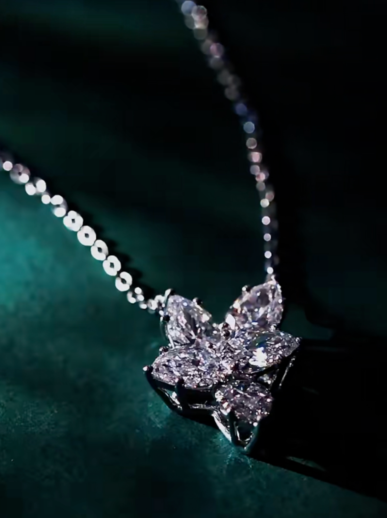 Luneria Floret — Diamond Flower Cluster Pendant Necklace
