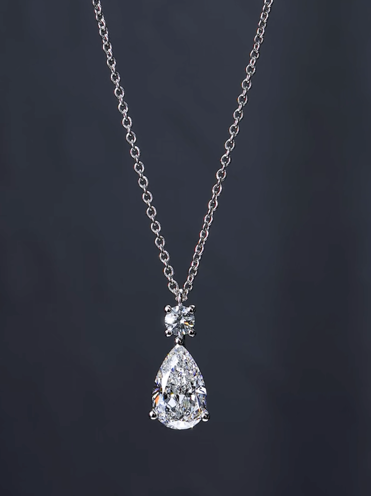 Luneria Cascade — Pear Diamond Drop Necklace