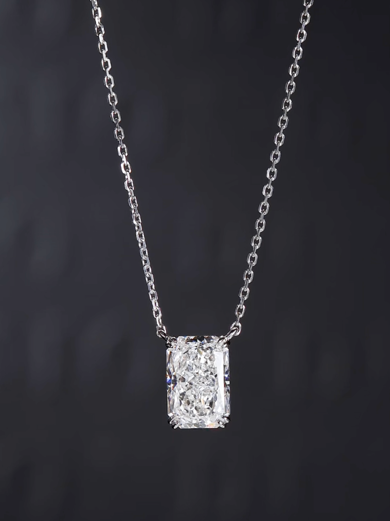 Luneria Brut — Radiant Cut Diamond Solitaire Necklace
