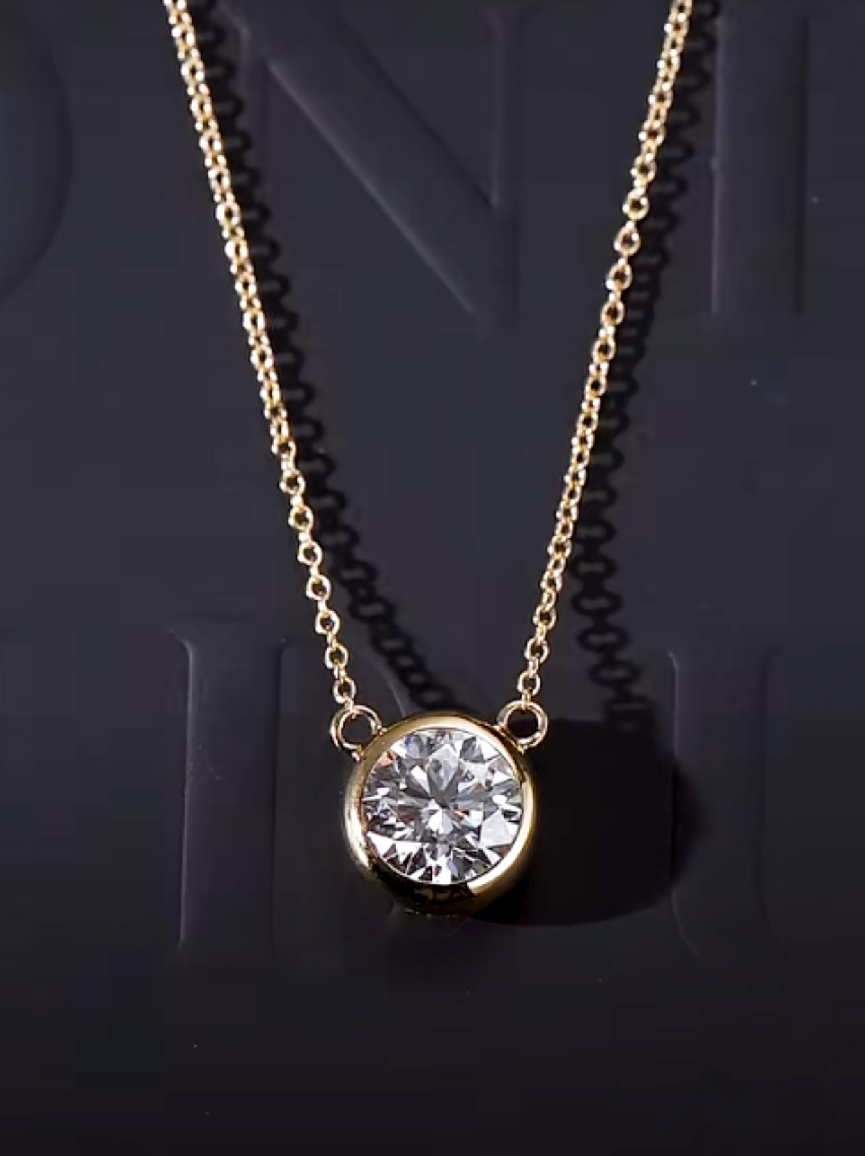  Luneria Cercle — Round Diamond Gold Bezel Necklace