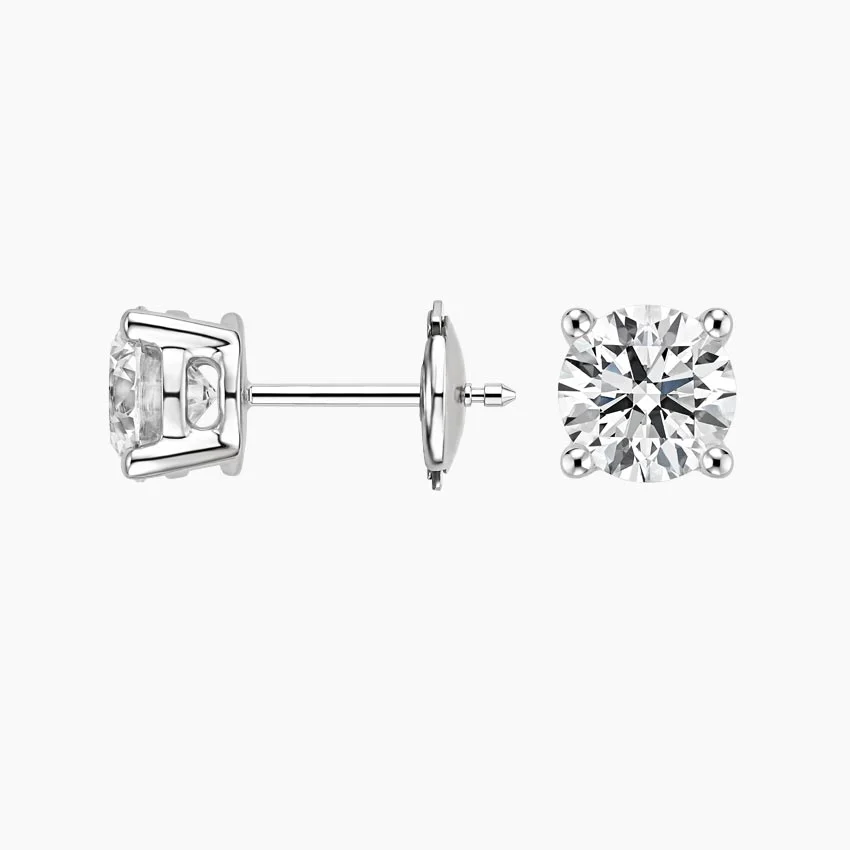 Round 4-Prong Lab-Grown Diamond Stud Earrings