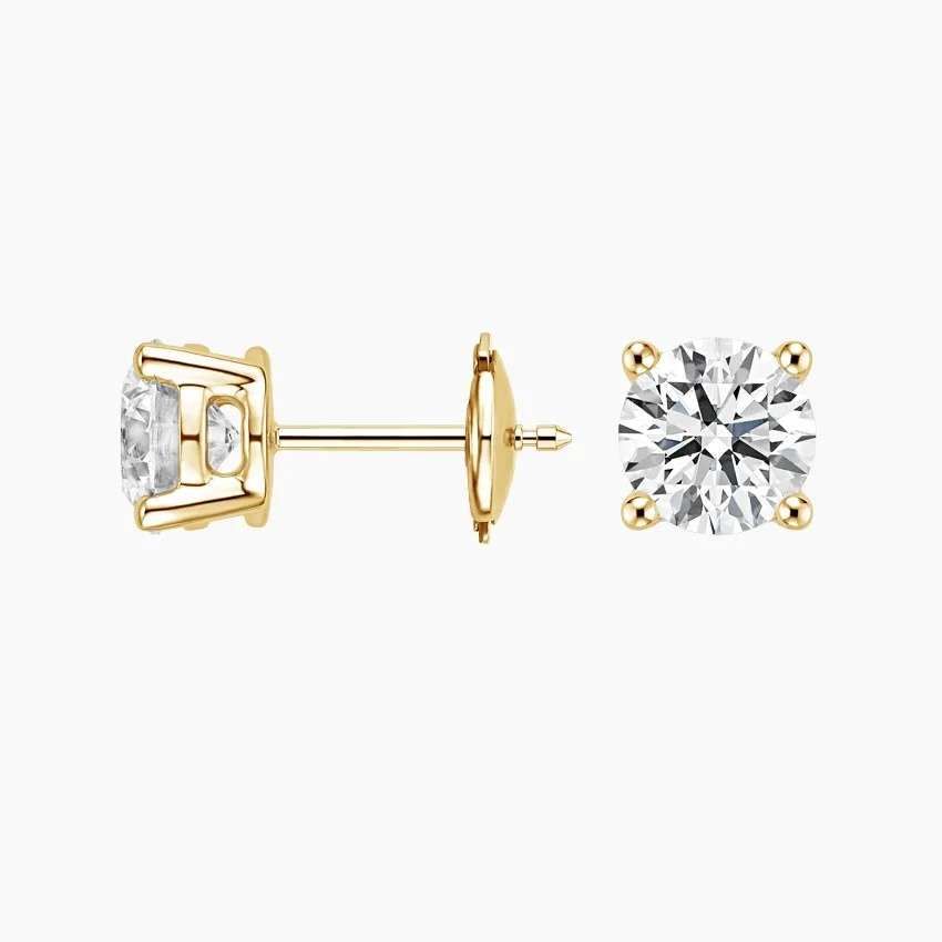 Round 4-Prong Lab-Grown Diamond Stud Earrings