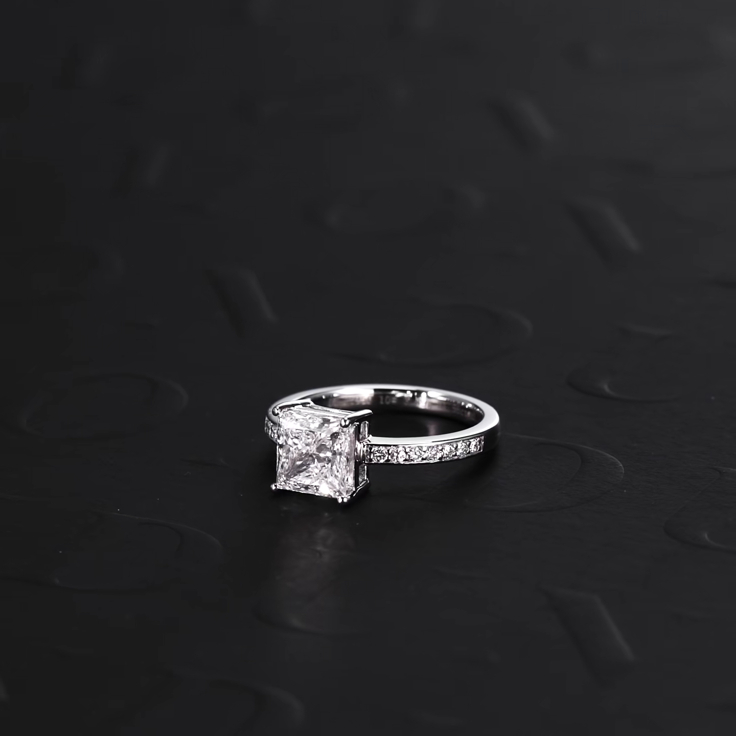 Princess Cut Pavé Diamond Engagement Ring