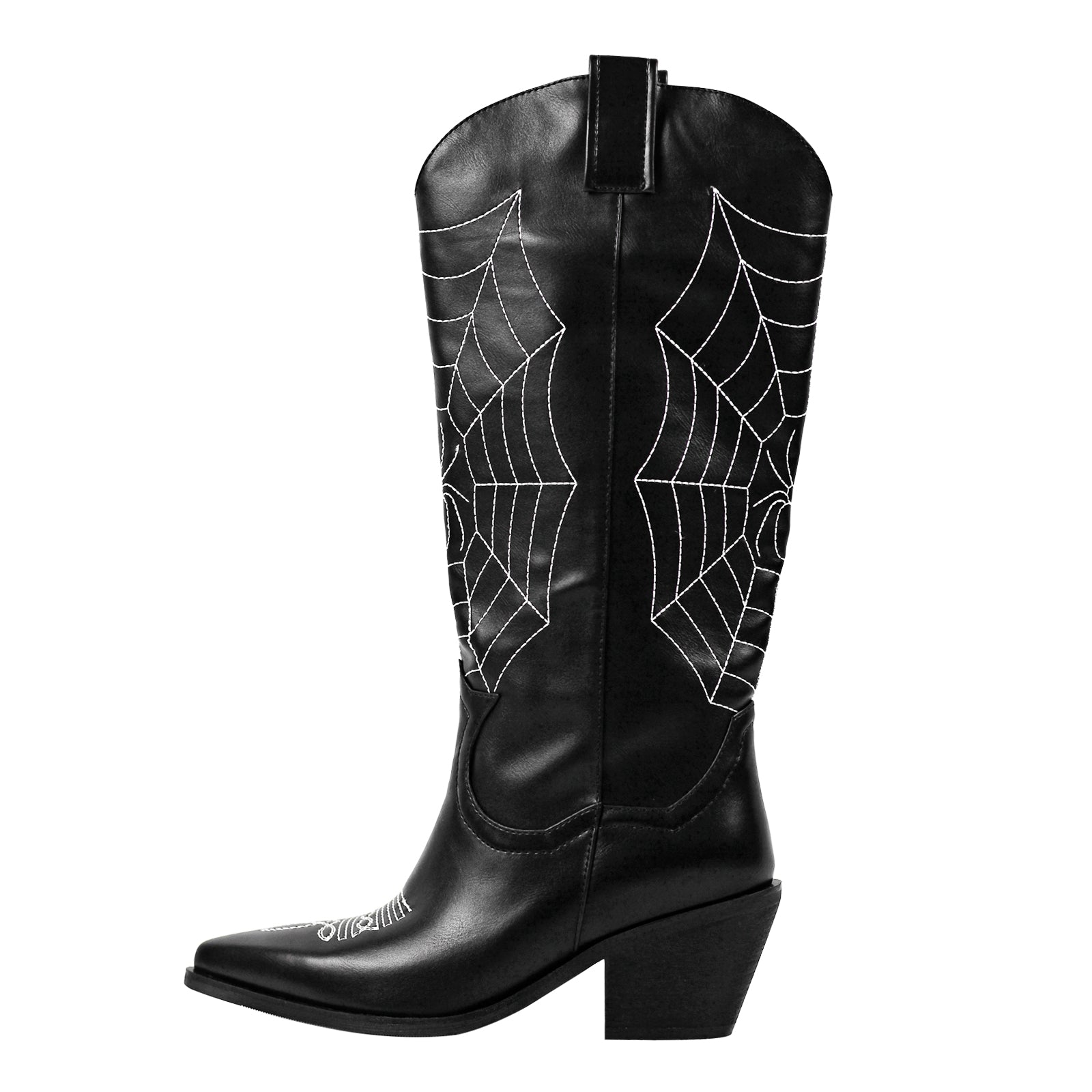 Embroidery Spider Webs Mid-Calf Boots – Missheel
