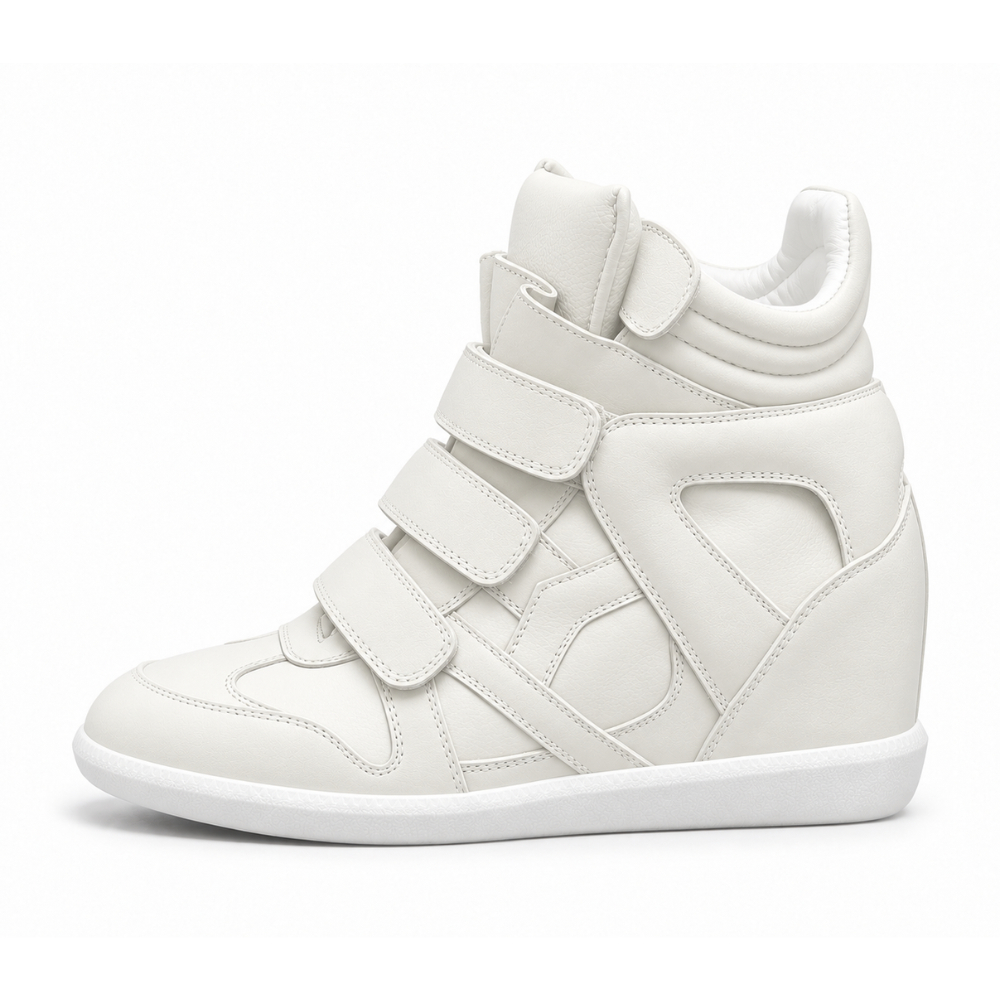 Multi Velcro Strap Hidden Wedge High Top Sneakers