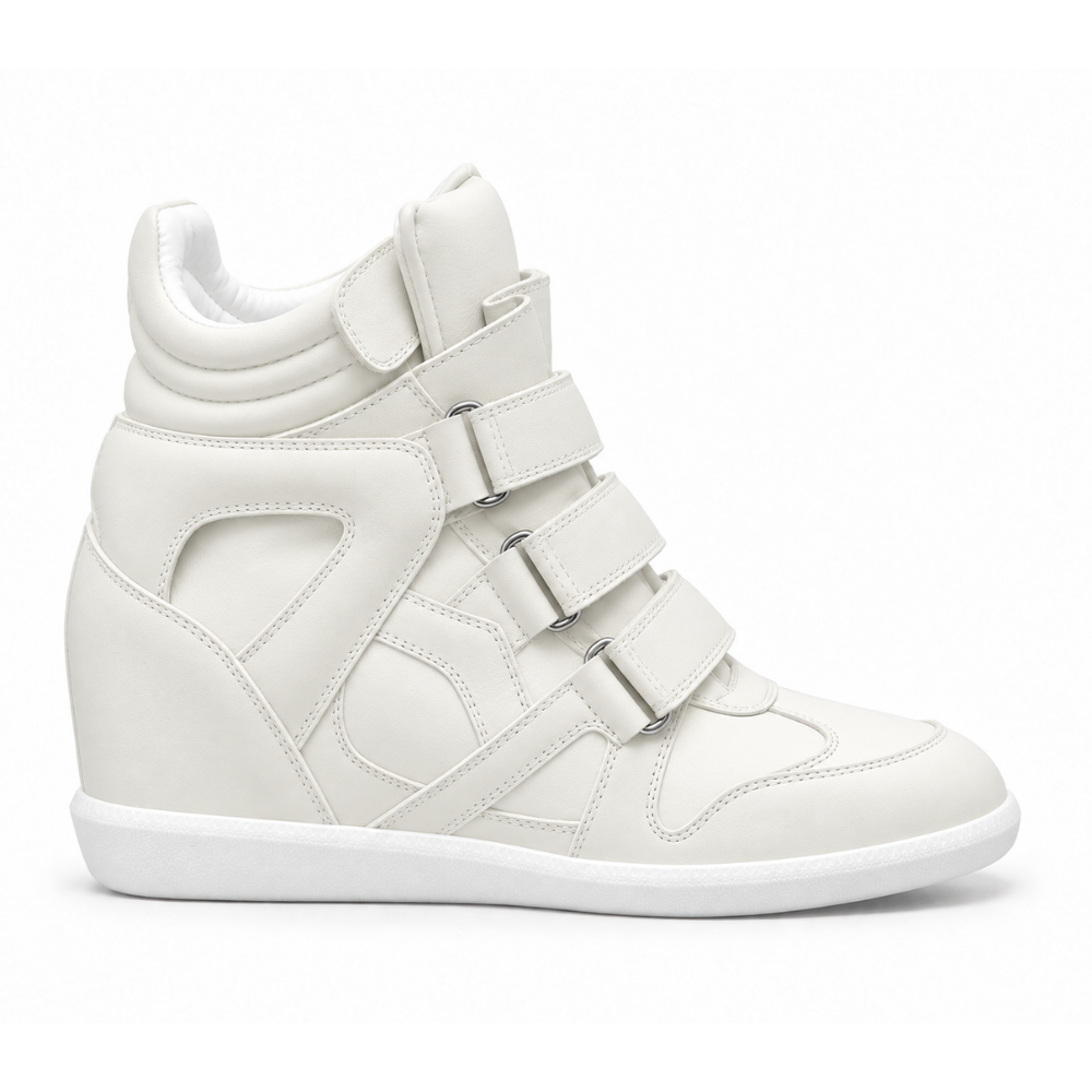 Multi Velcro Strap Hidden Wedge High Top Sneakers