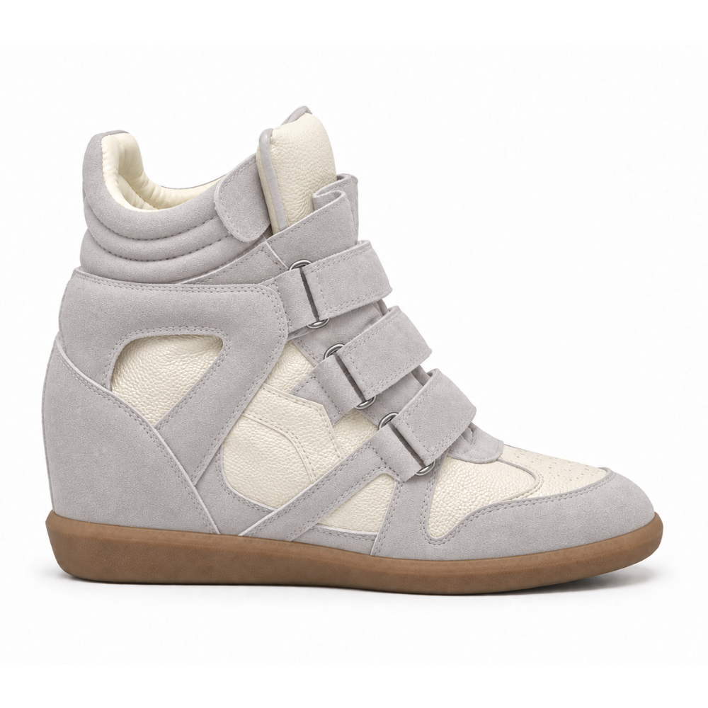Multi Velcro Strap Hidden Wedge High Top Sneakers
