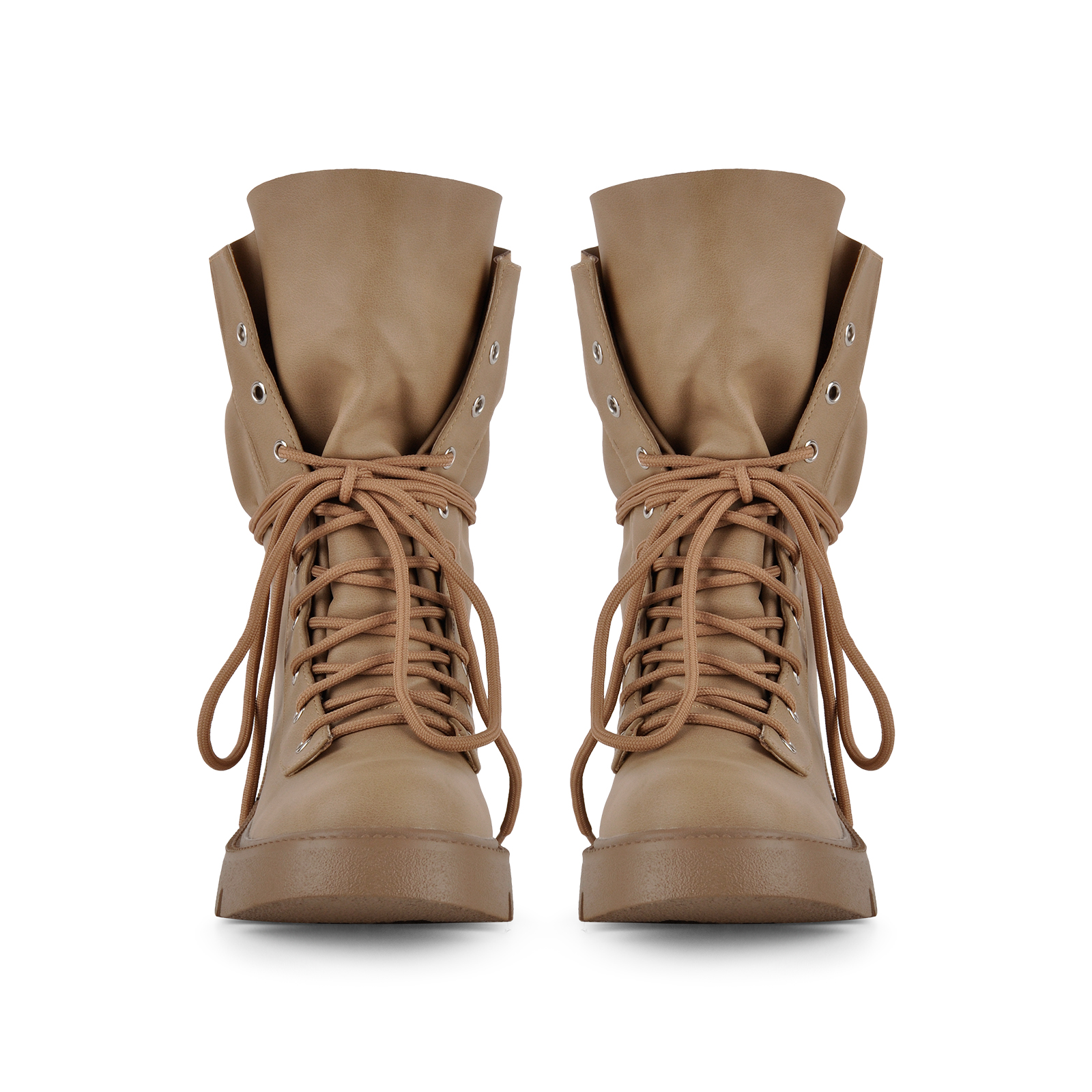 Pocket Lace-up Chunky Heel Moto Ankle Boots