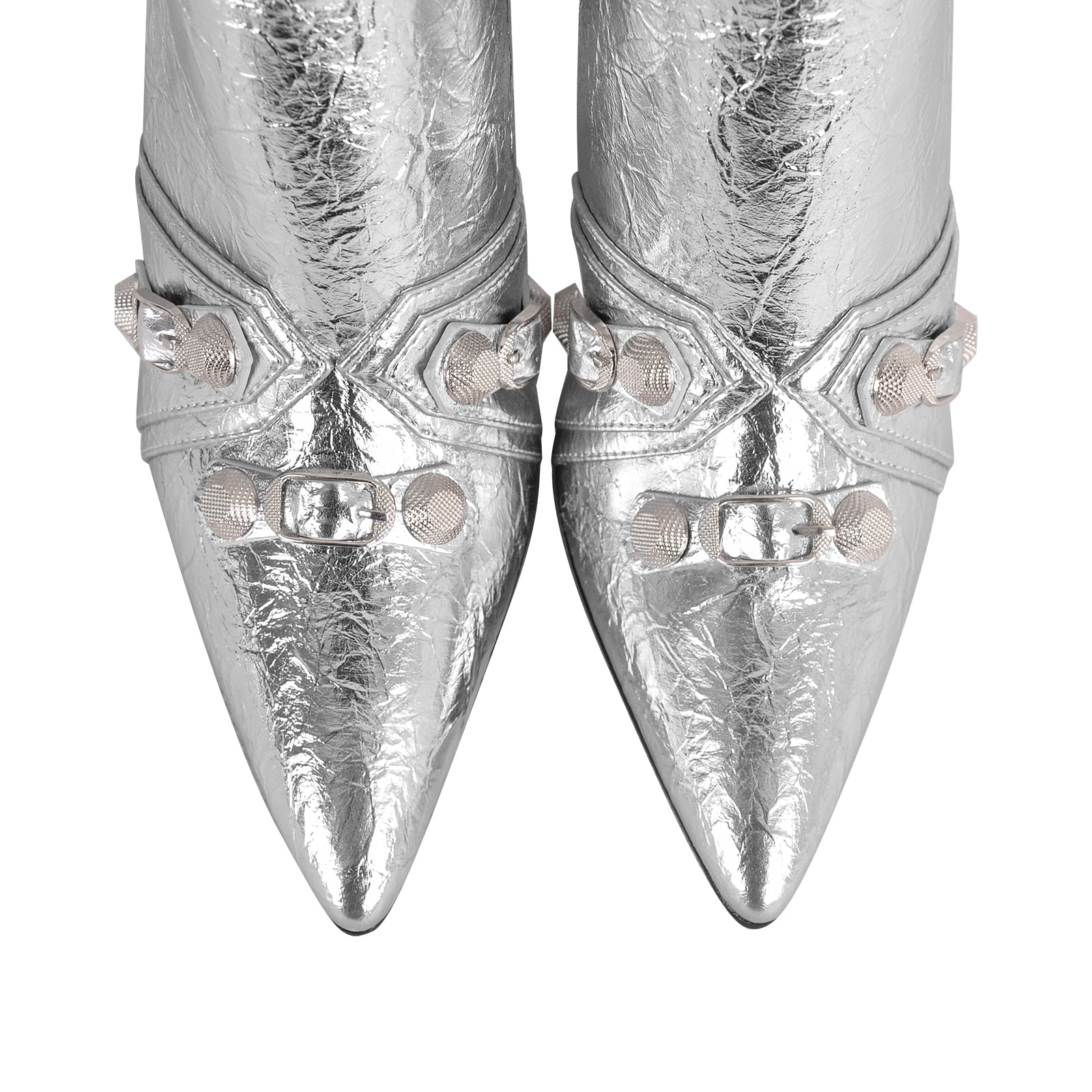 Pointed Toe Zipper Rivet Knee High Boots