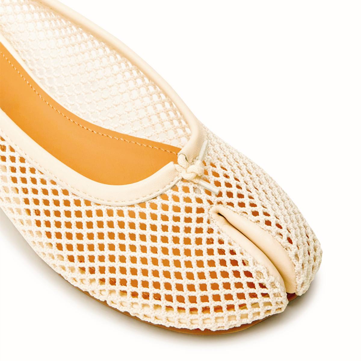 Round Toe Mesh Tabi Ballet Flats