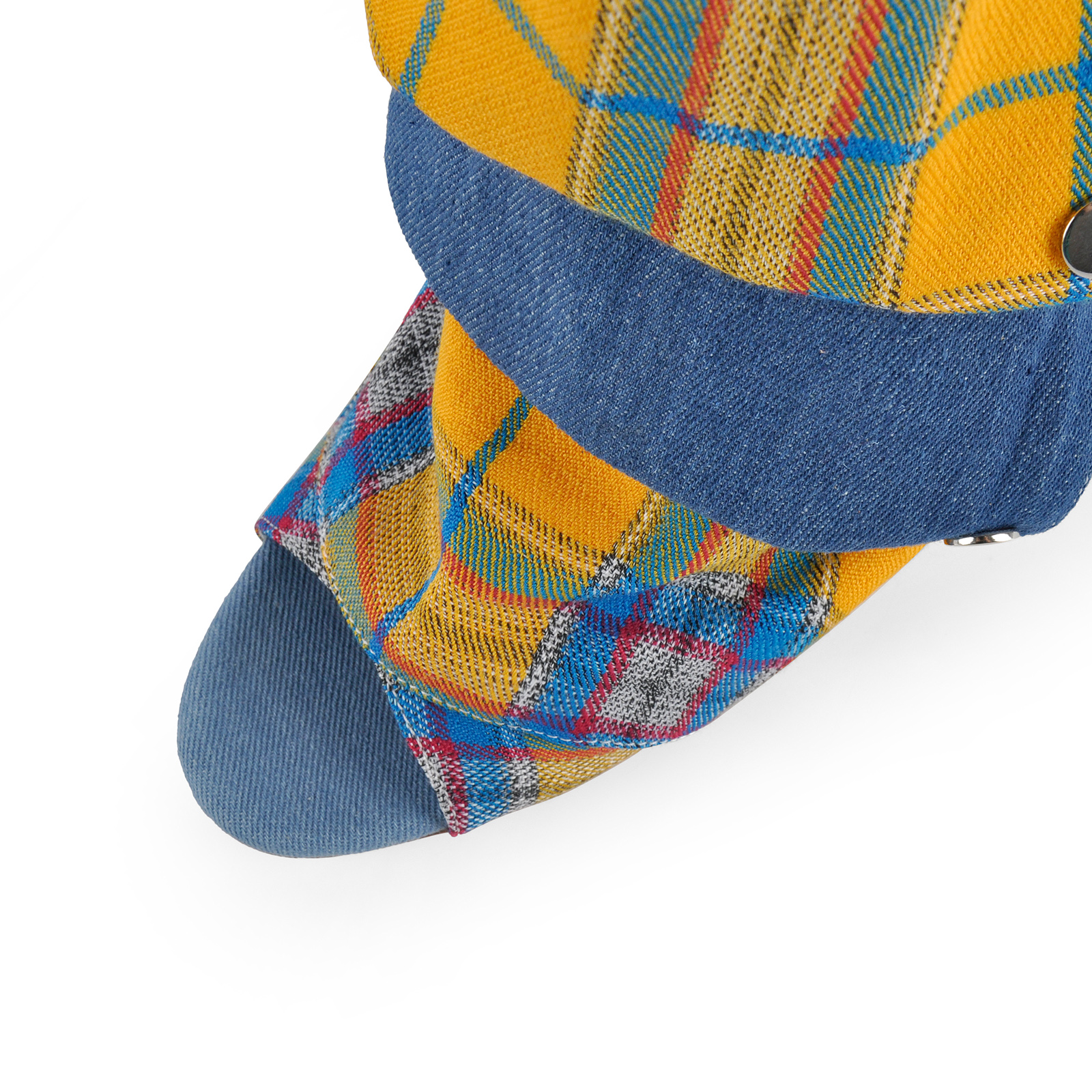 Open Toe Plaid Removable Ankle Boots
