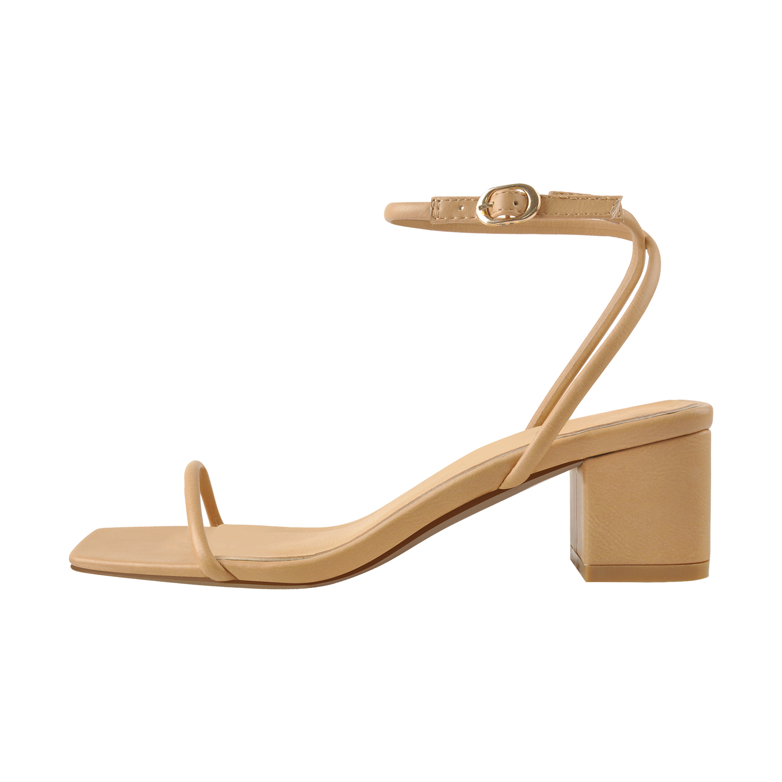 Square Toe Chunky Heel Ankle Strap Sandals
