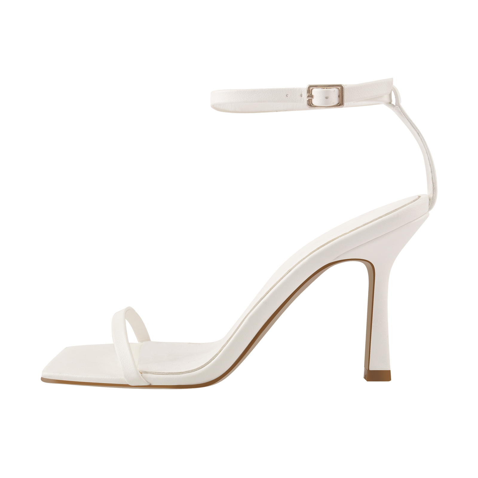 Square Toe Ankle Strap Stiletto Sandals