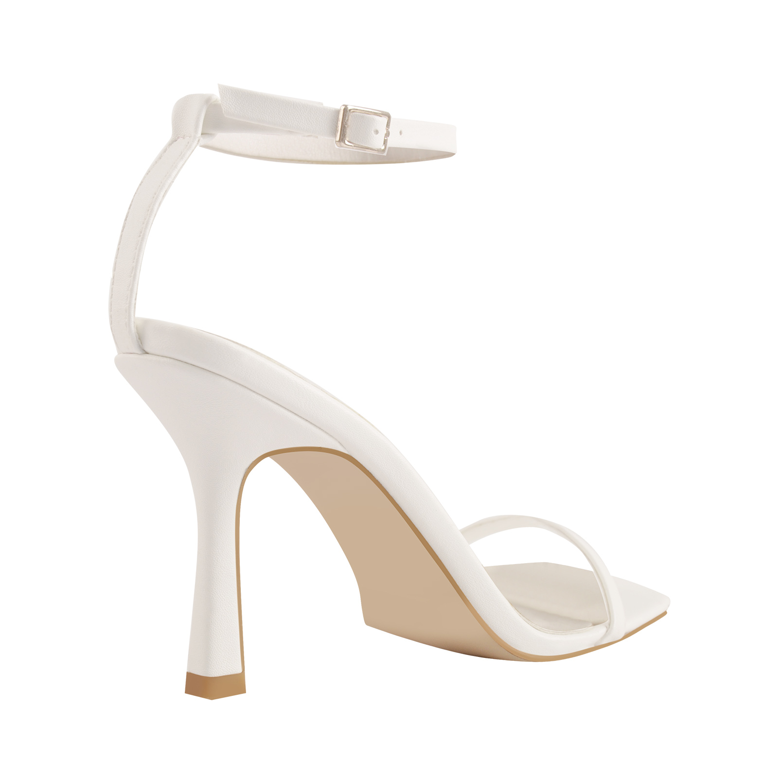 Square Toe Ankle Strap Stiletto Sandals