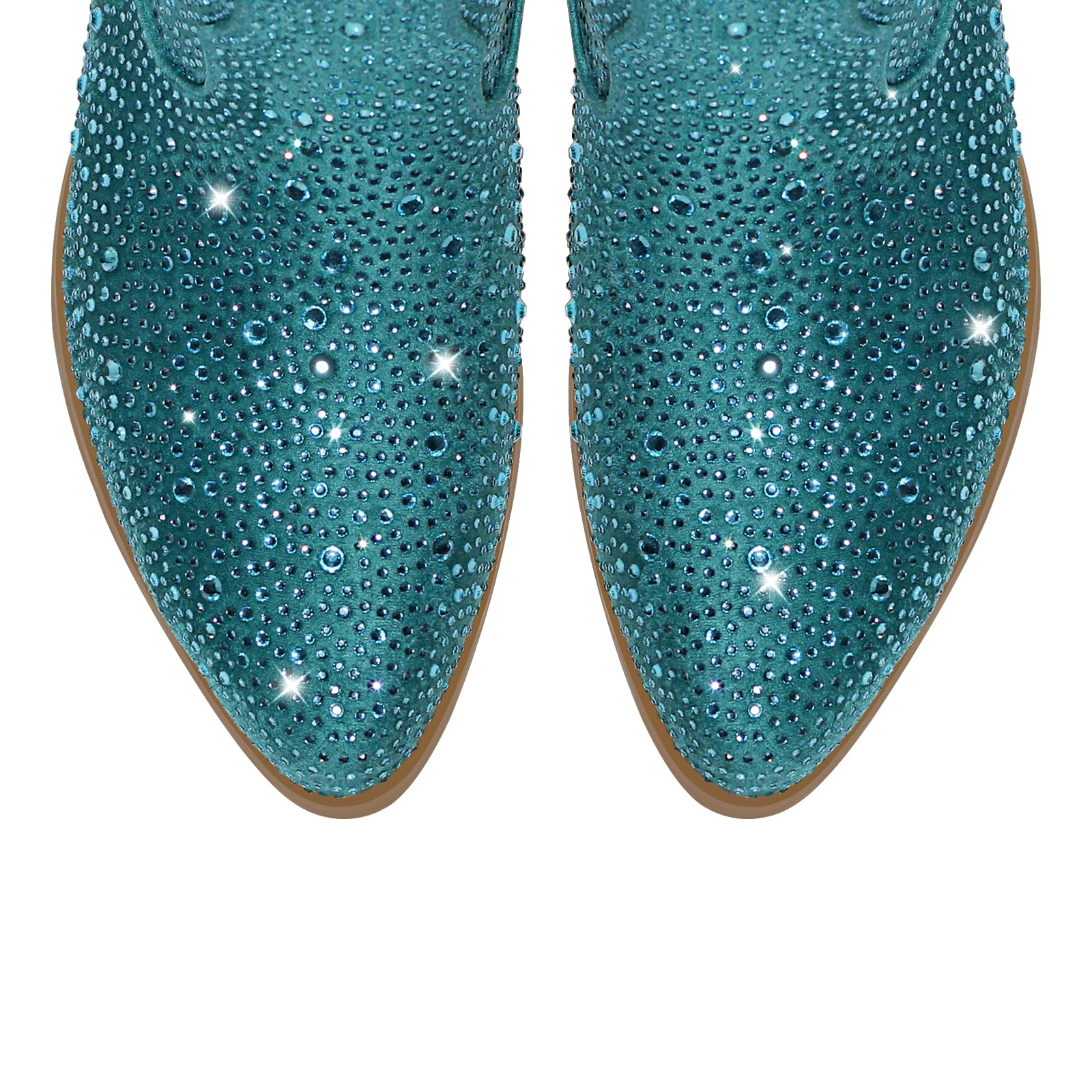 Rhinestone Round Toe Knee-high Boots
