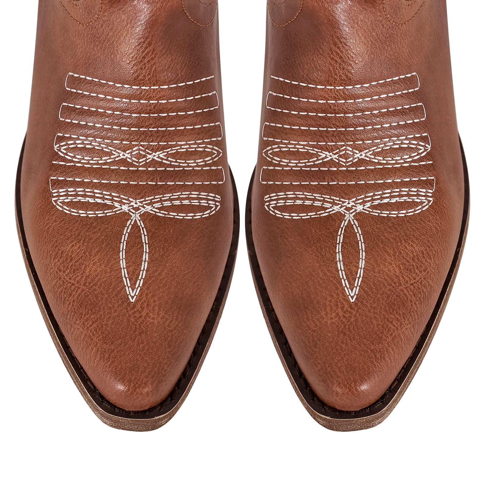 Chunky Heel Western Knee High Embroidery Boots