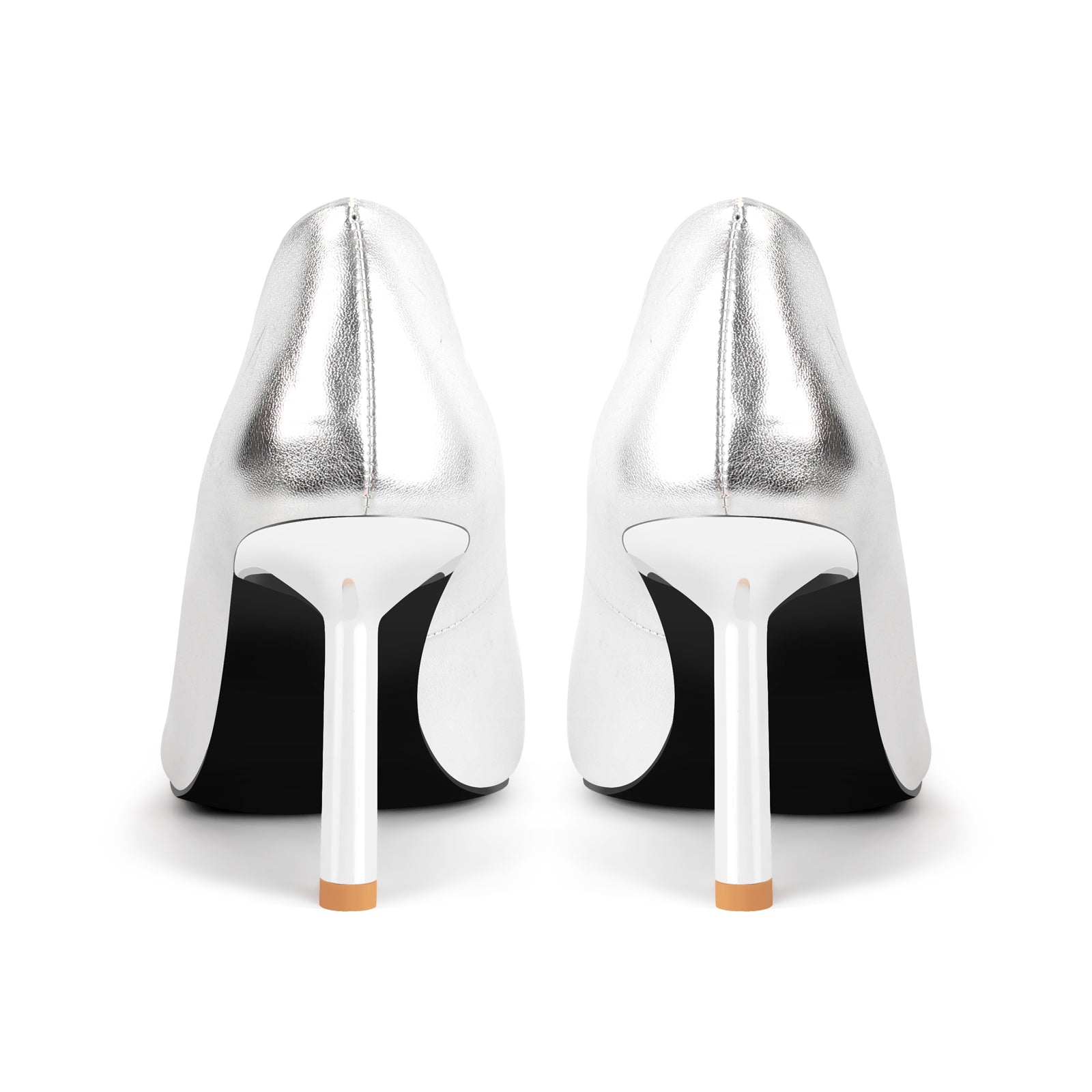 Metallic Pointed Toe Mid Heel Pumps