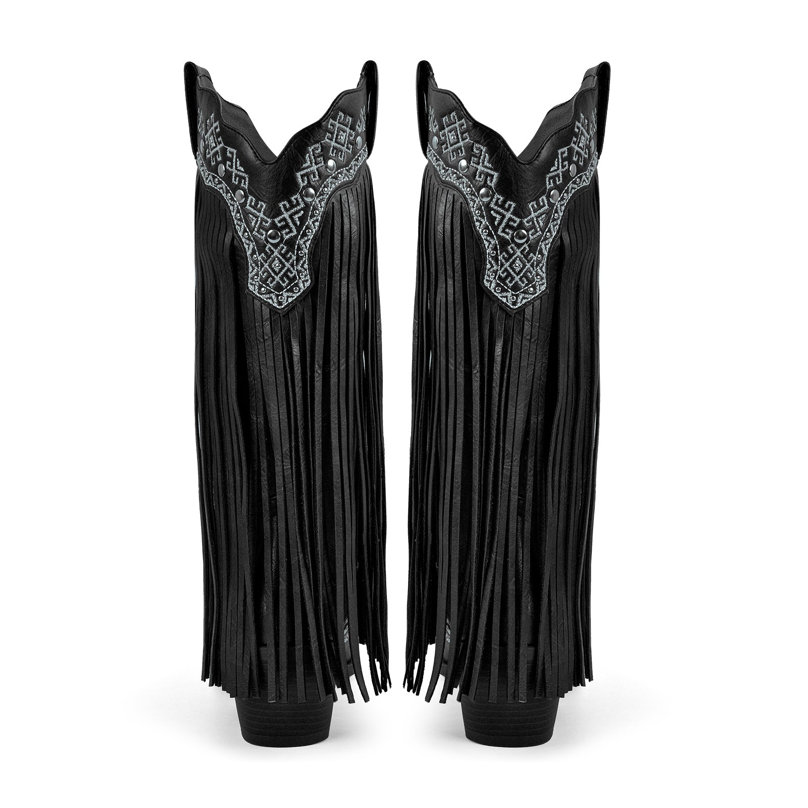 Embroidery Fringe Knee High Western Boots
