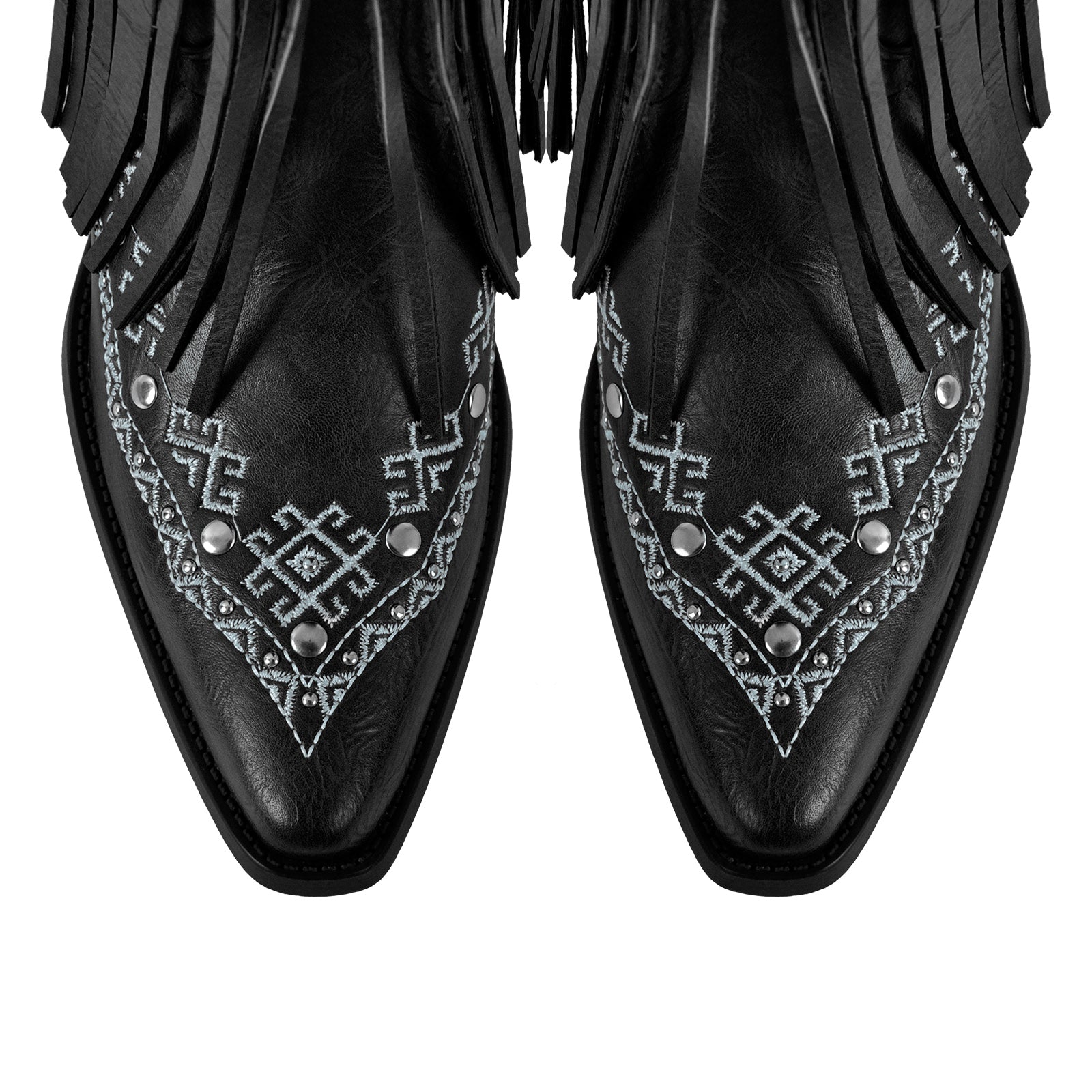 Embroidery Fringe Knee High Western Boots
