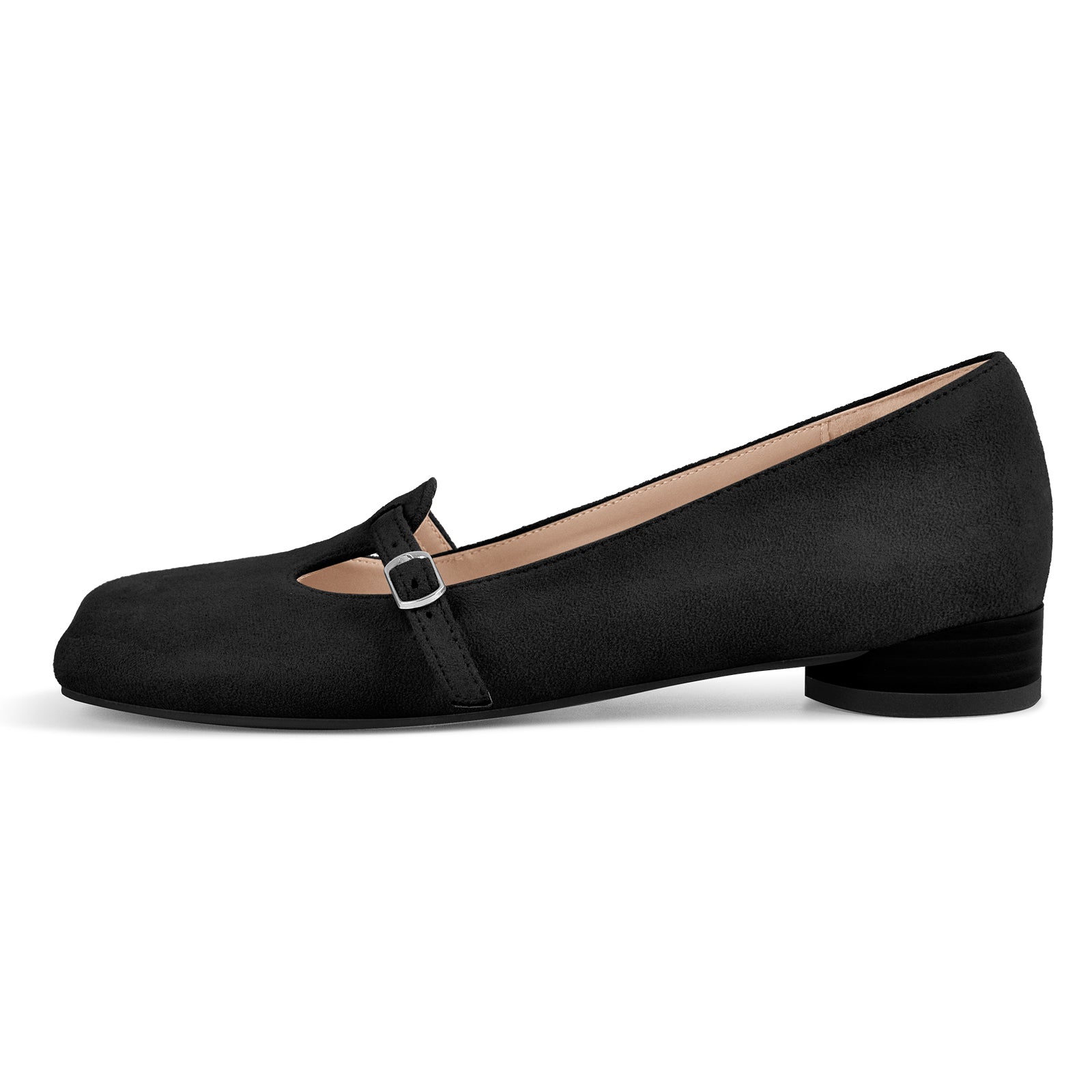 Square Toe Suede Slip-on Round Heel Flats