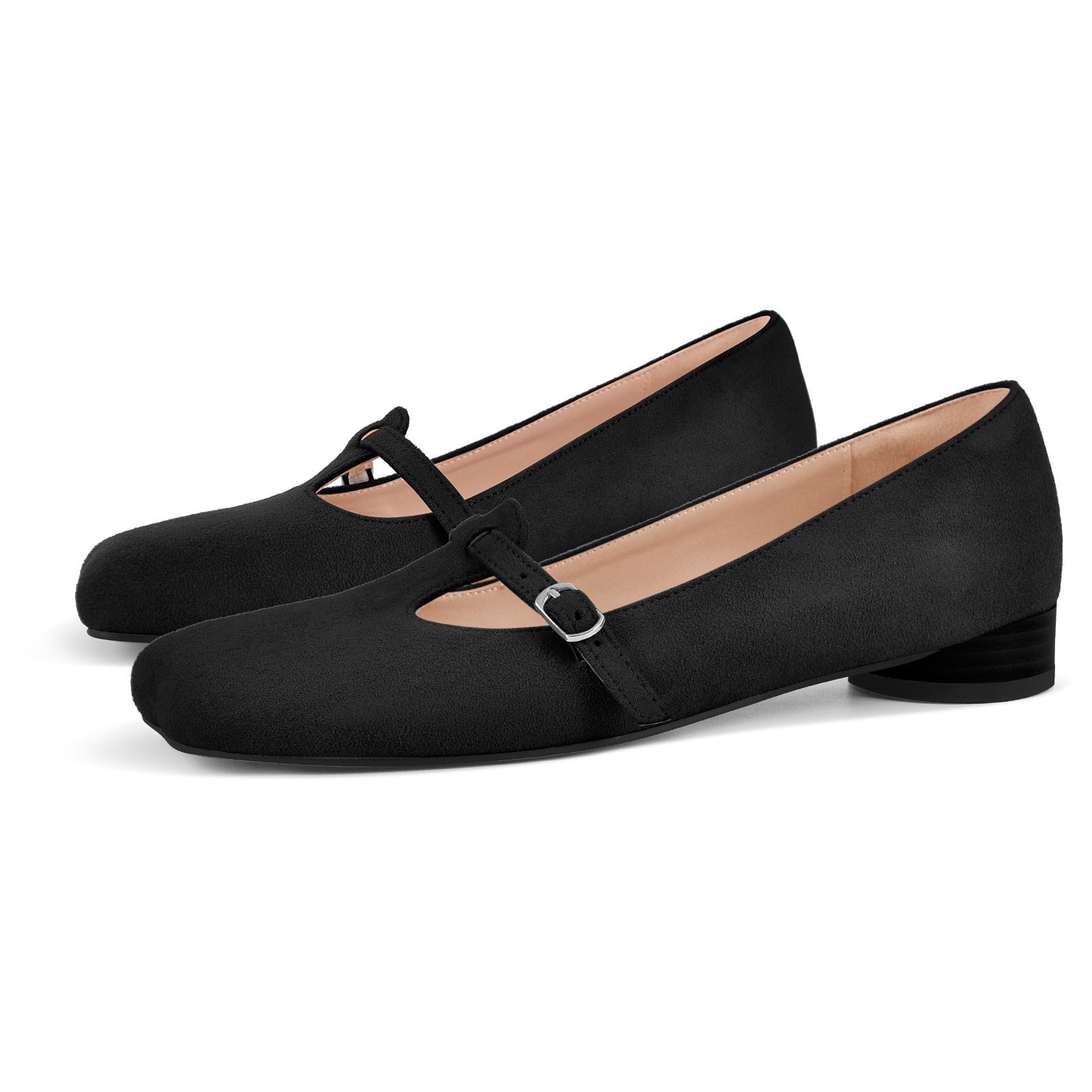 Square Toe Suede Slip-on Round Heel Flats