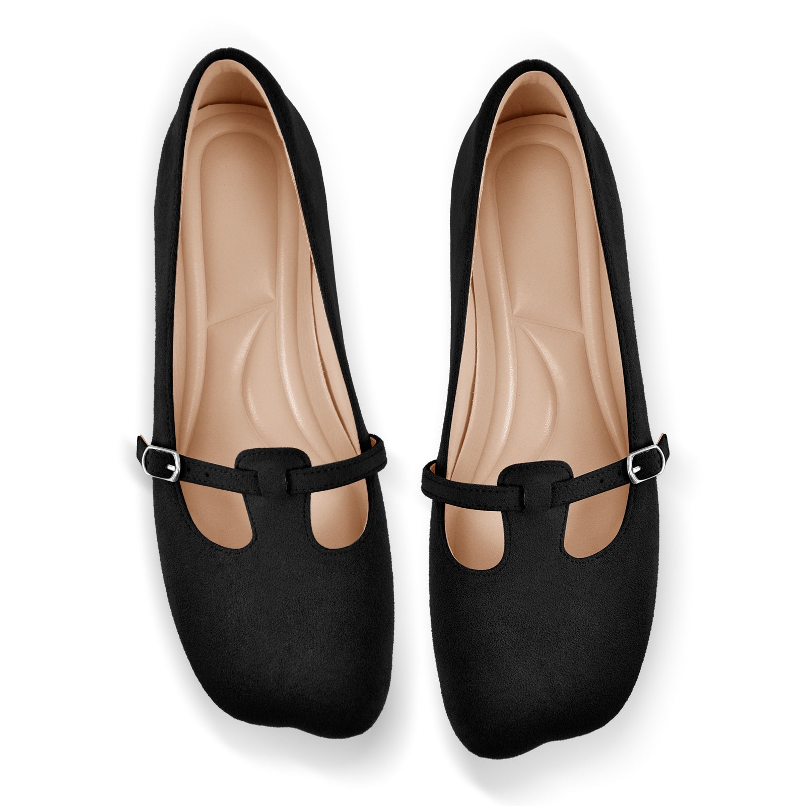 Square Toe Suede Slip-on Round Heel Flats