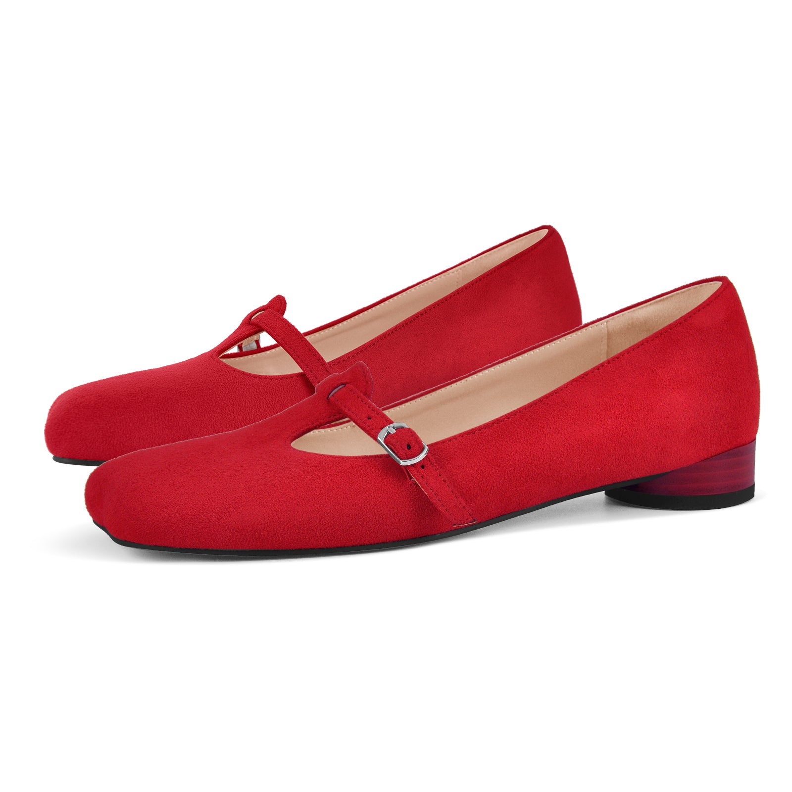 Square Toe Suede Slip-on Round Heel Flats
