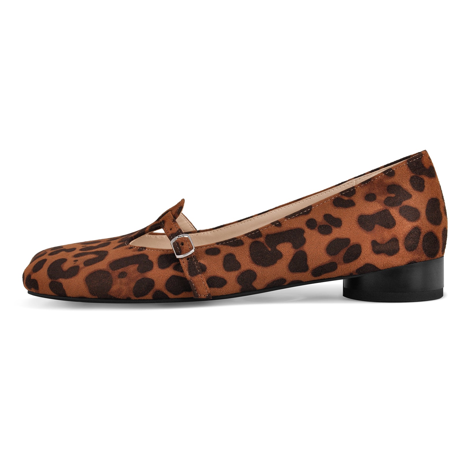 Square Toe Suede Slip-on Round Heel Flats