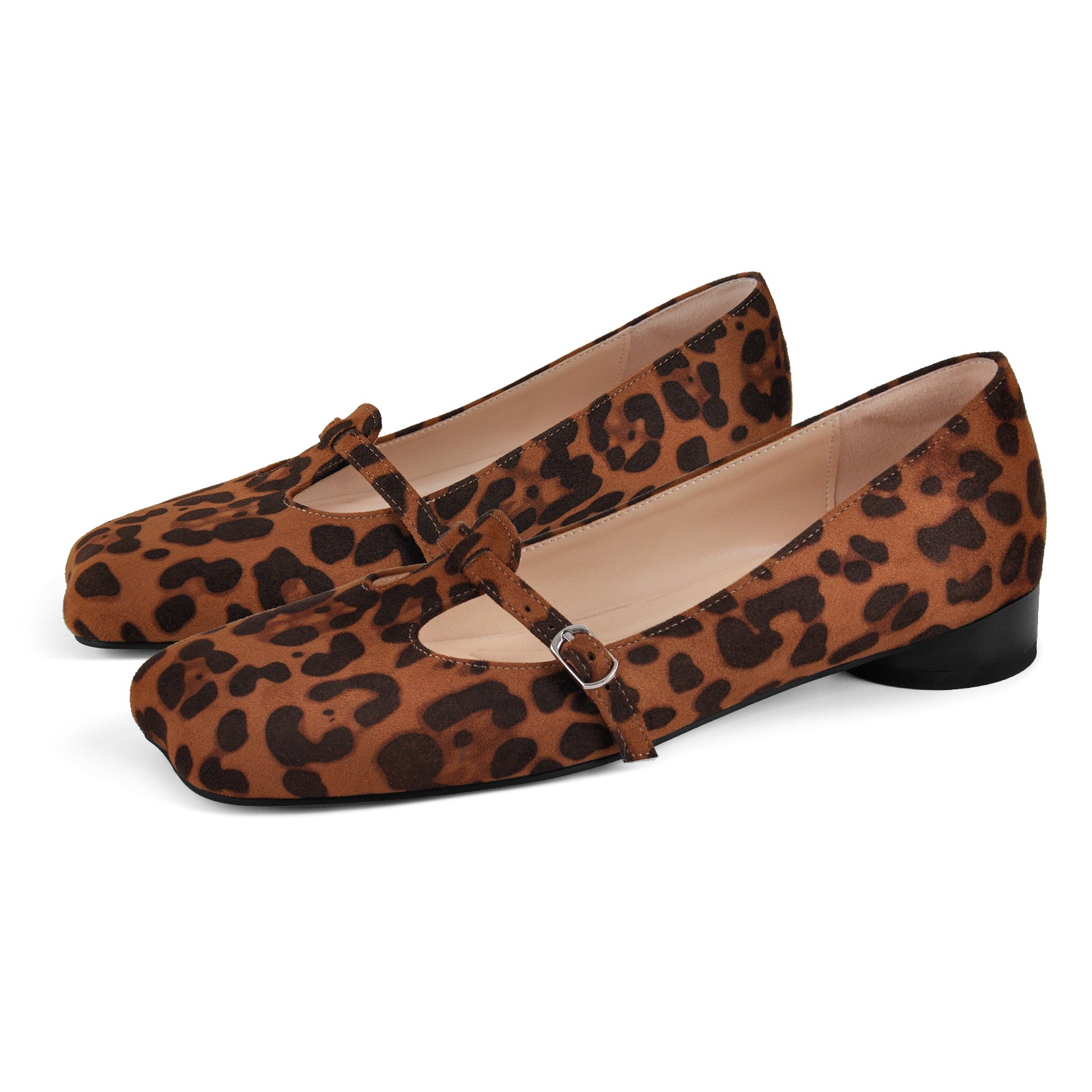 Square Toe Suede Slip-on Round Heel Flats