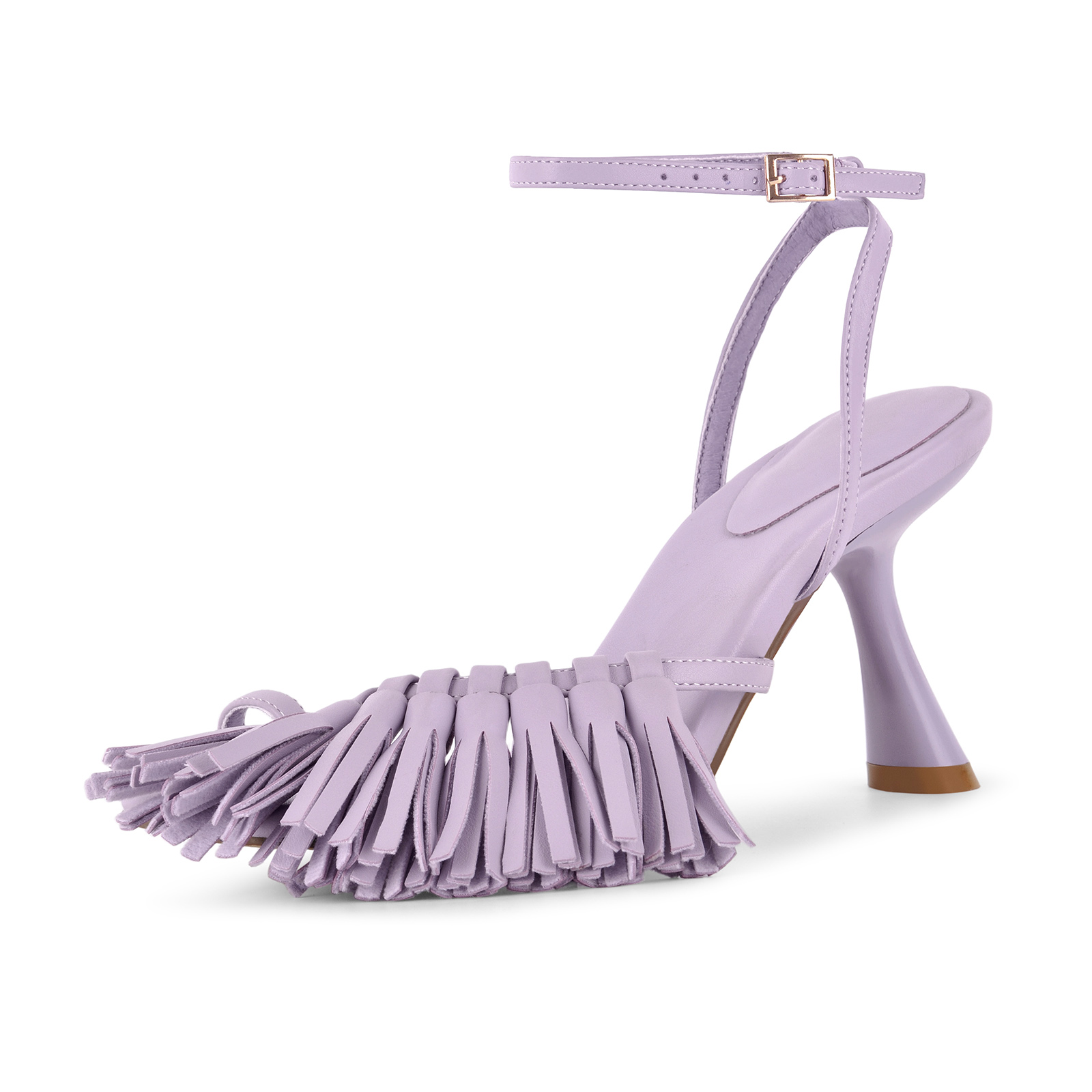 Square Toe Fringe Flip Flops Ankle Strap Sandals