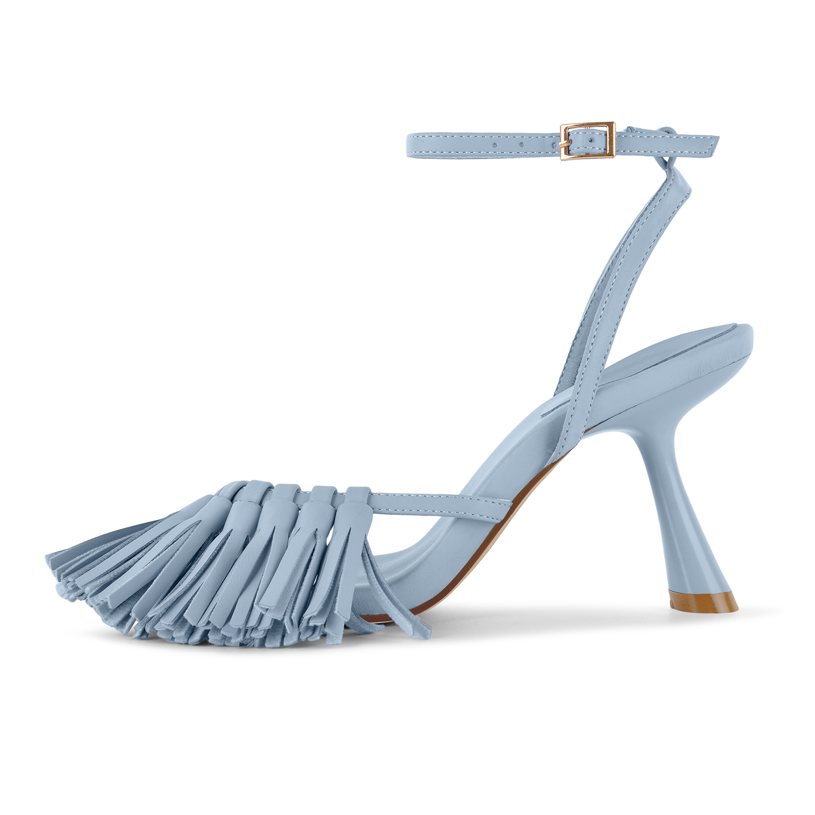 Square Toe Fringe Flip Flops Ankle Strap Sandals