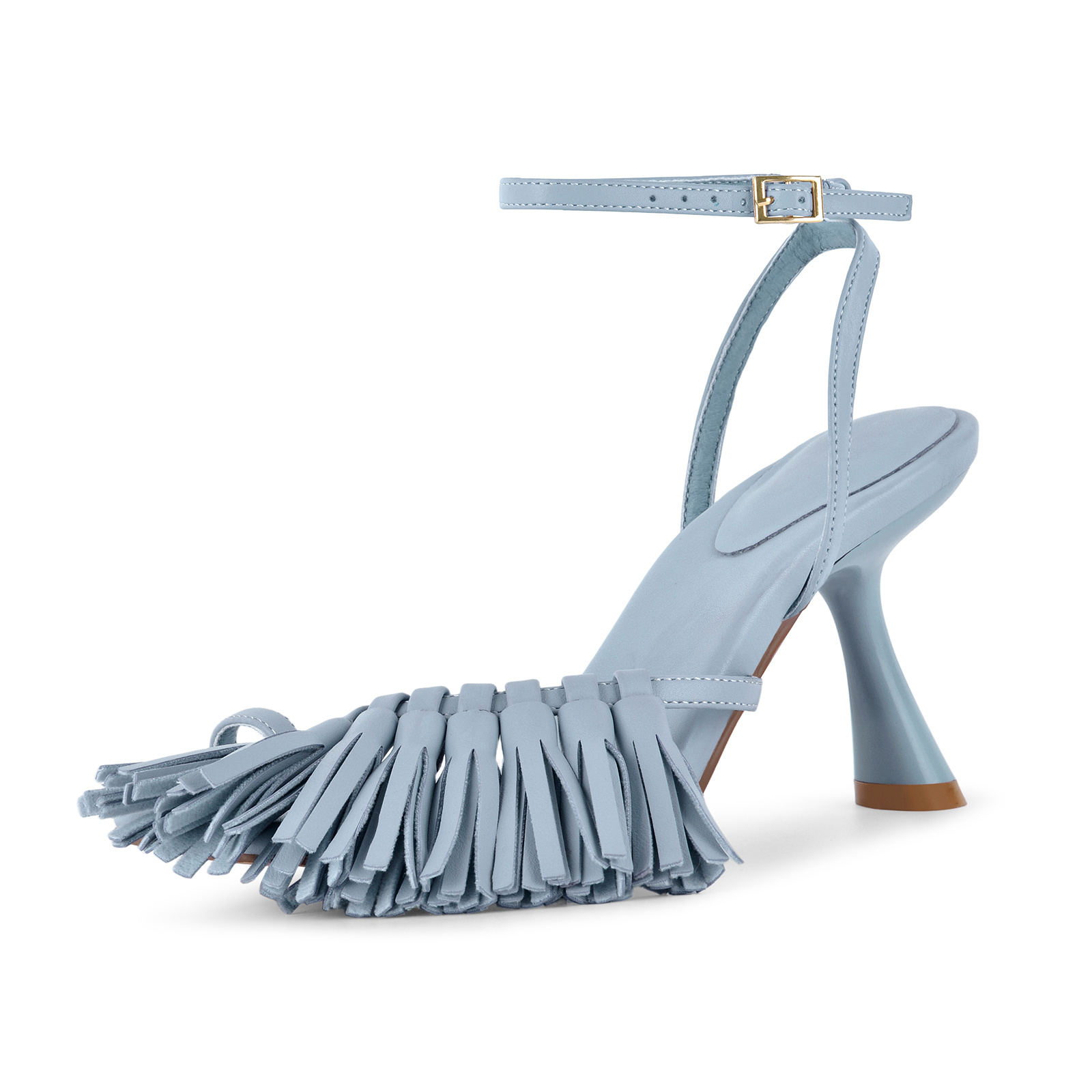 Square Toe Fringe Flip Flops Ankle Strap Sandals